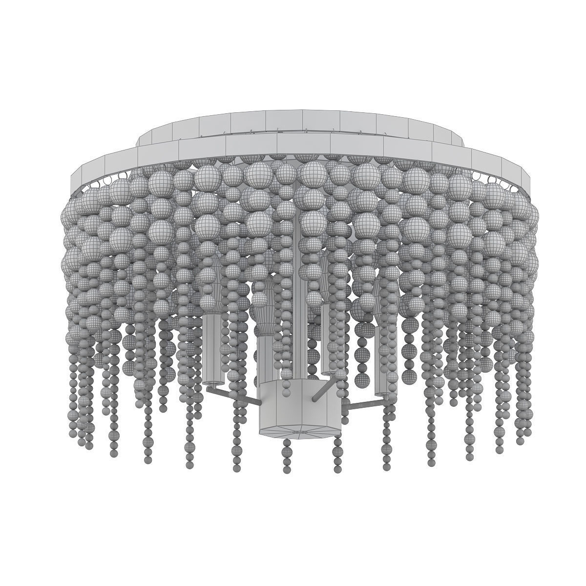 Poppy 3 beaded ceiling light fixture 3D model_4