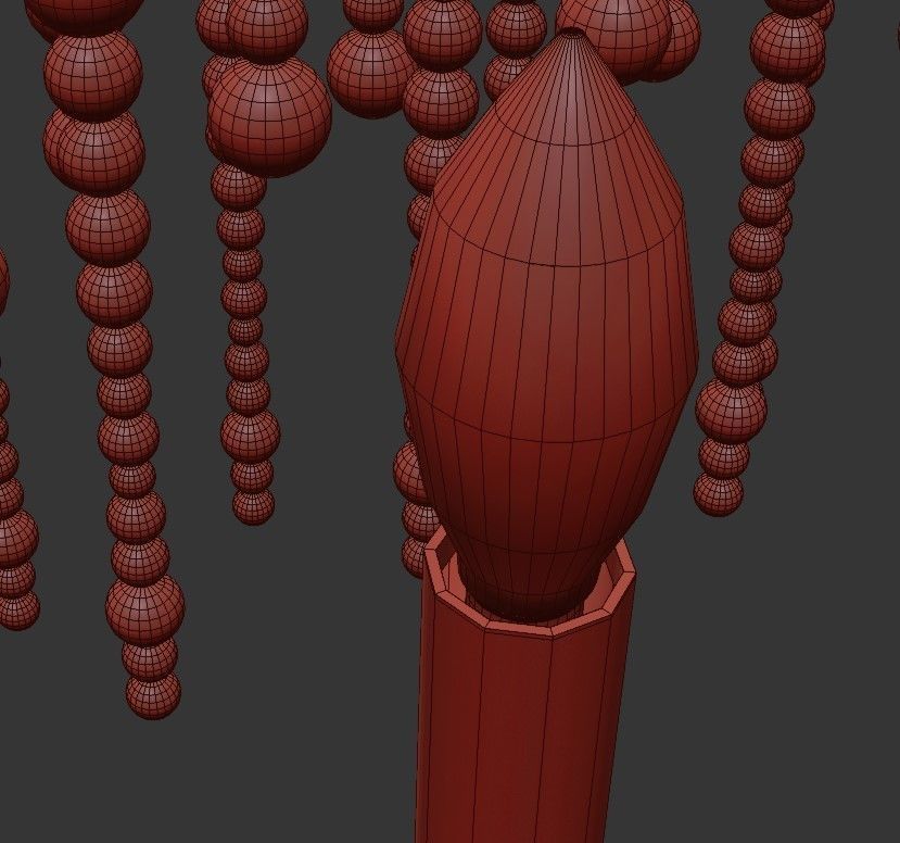 Poppy 3 beaded ceiling light fixture 3D model_3