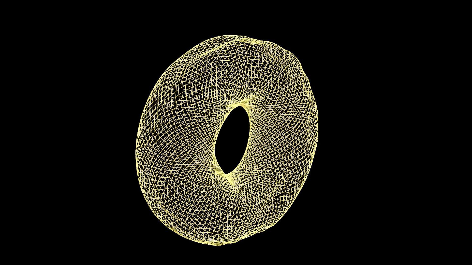 Yellow Donut Low-poly 3D model_18