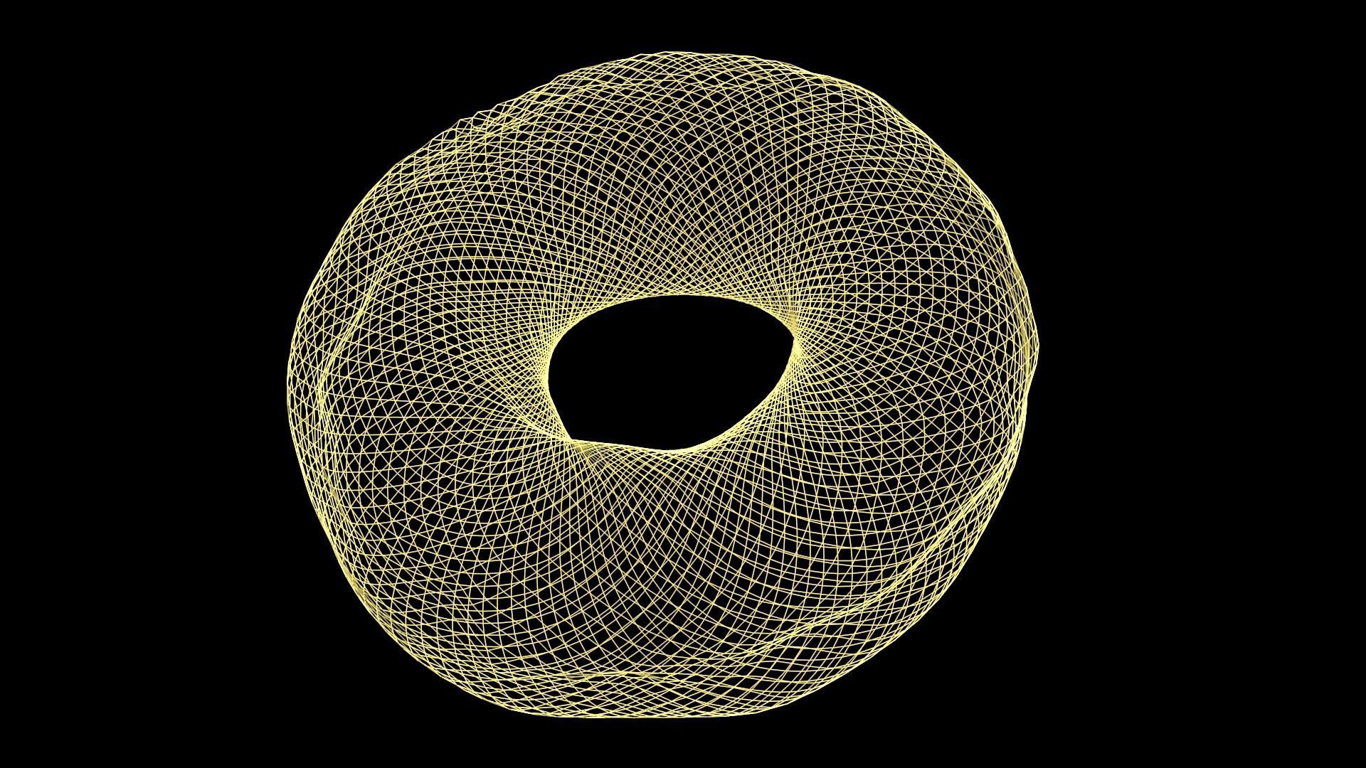 Yellow Donut Low-poly 3D model_8