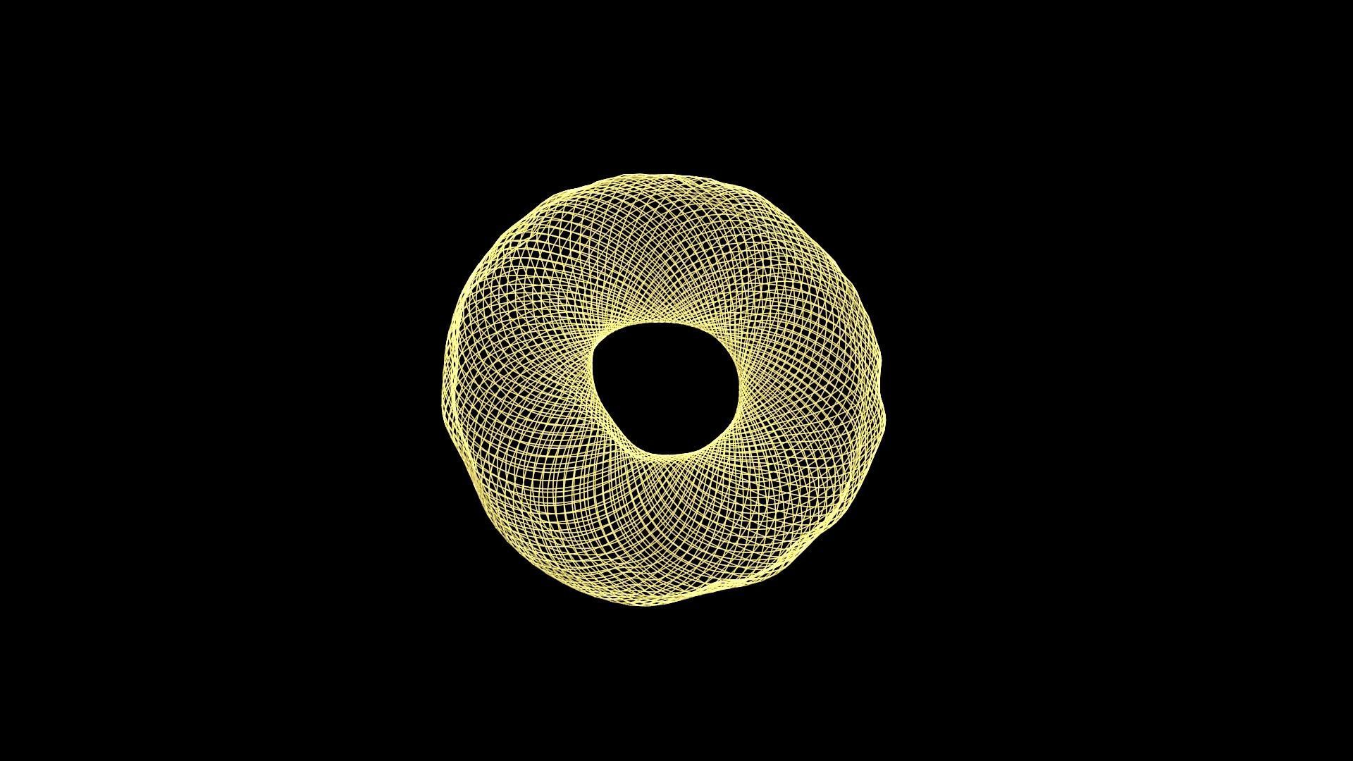 Yellow Donut Low-poly 3D model_5