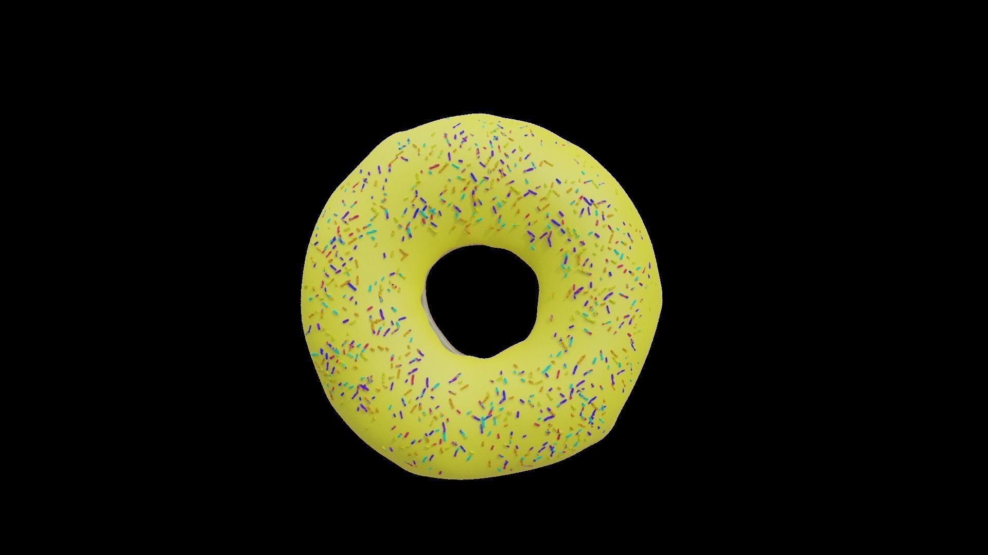 Yellow Donut Low-poly 3D model_10