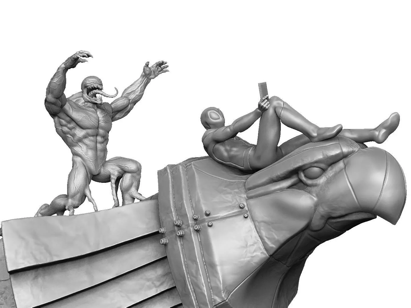 SPIDER MAN and VENOM DIORAMA 3D PRINTABLE STL 3D print model_0