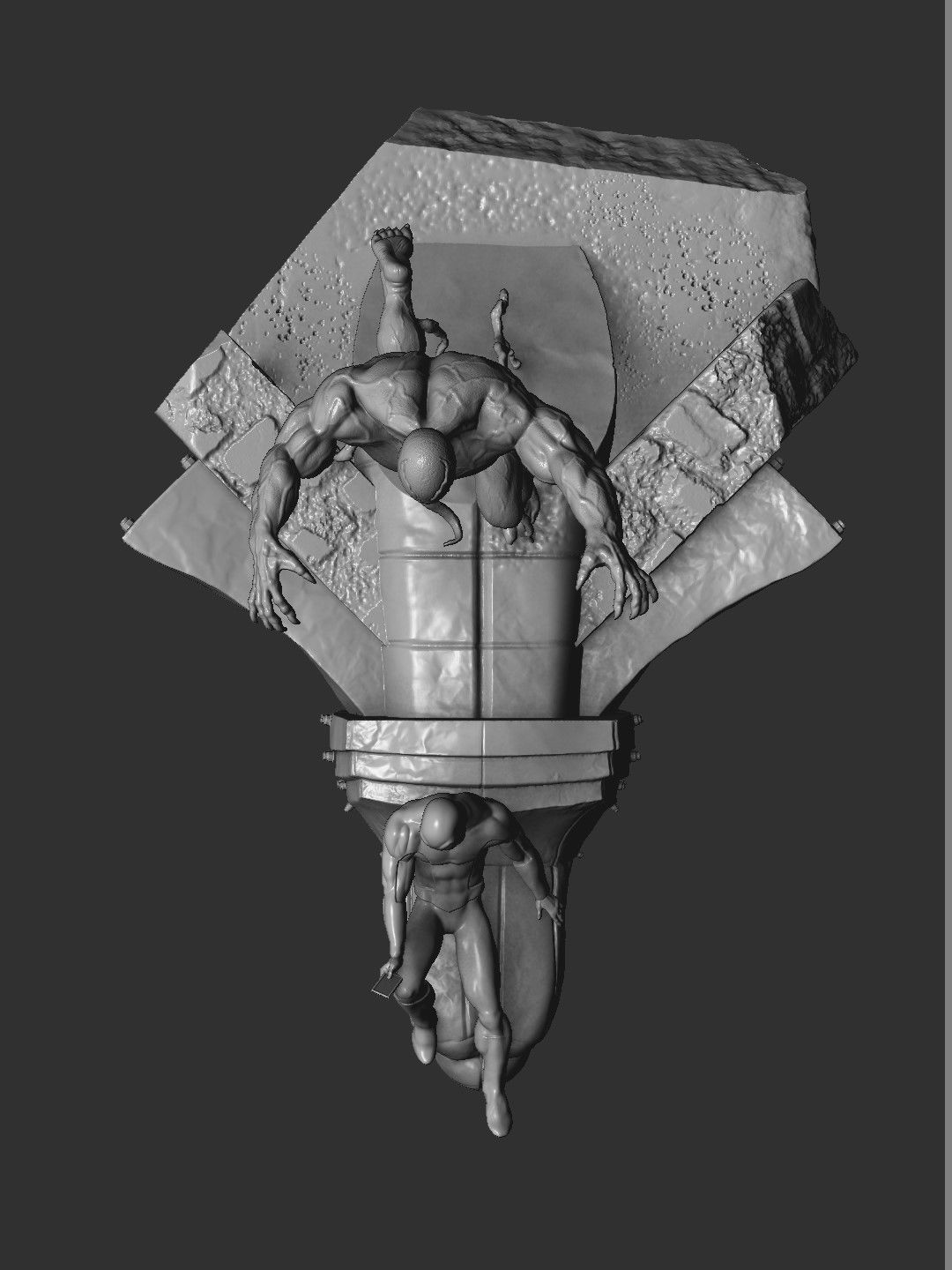 SPIDER MAN and VENOM DIORAMA 3D PRINTABLE STL 3D print model_14