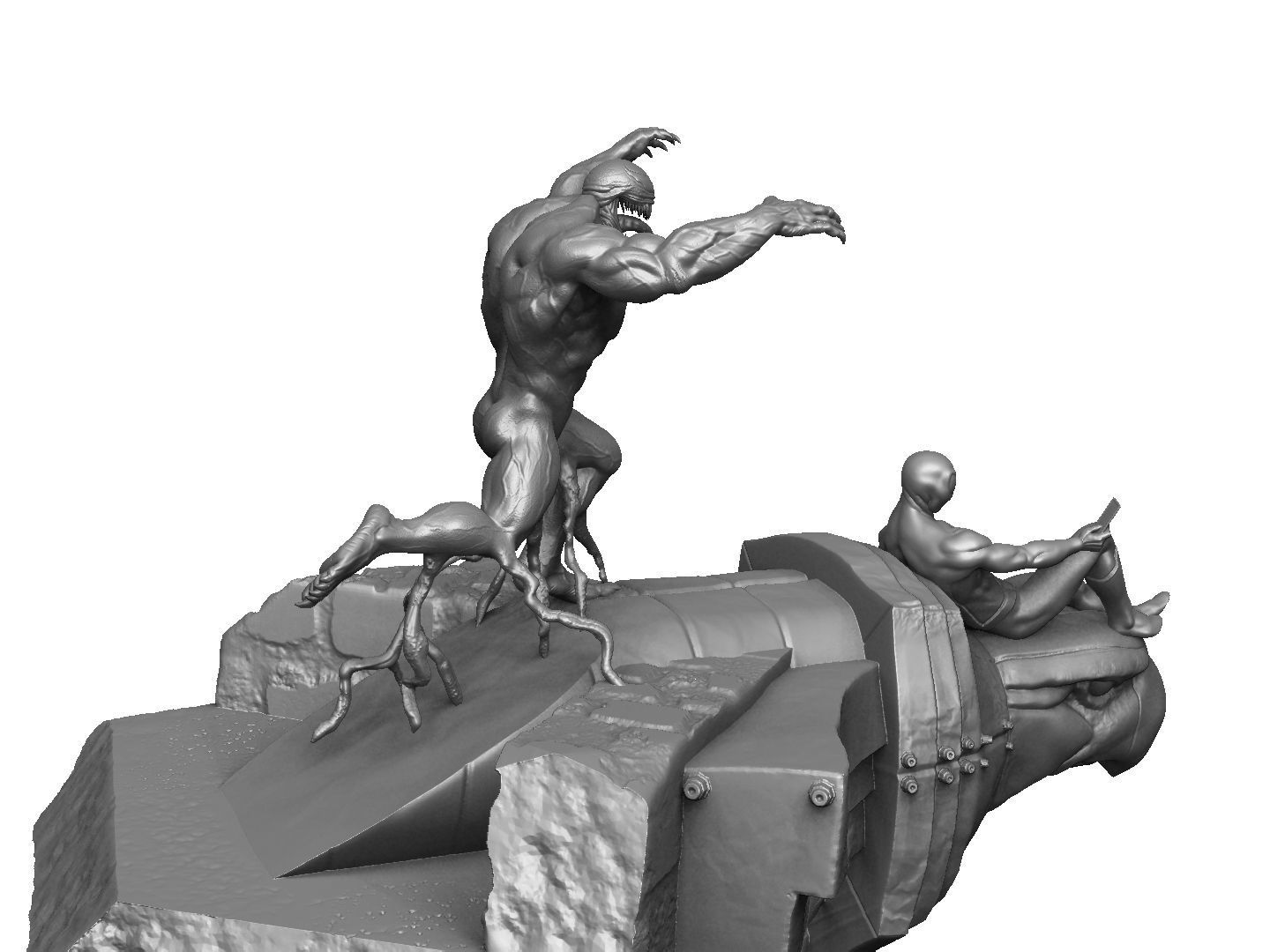 SPIDER MAN and VENOM DIORAMA 3D PRINTABLE STL 3D print model_24