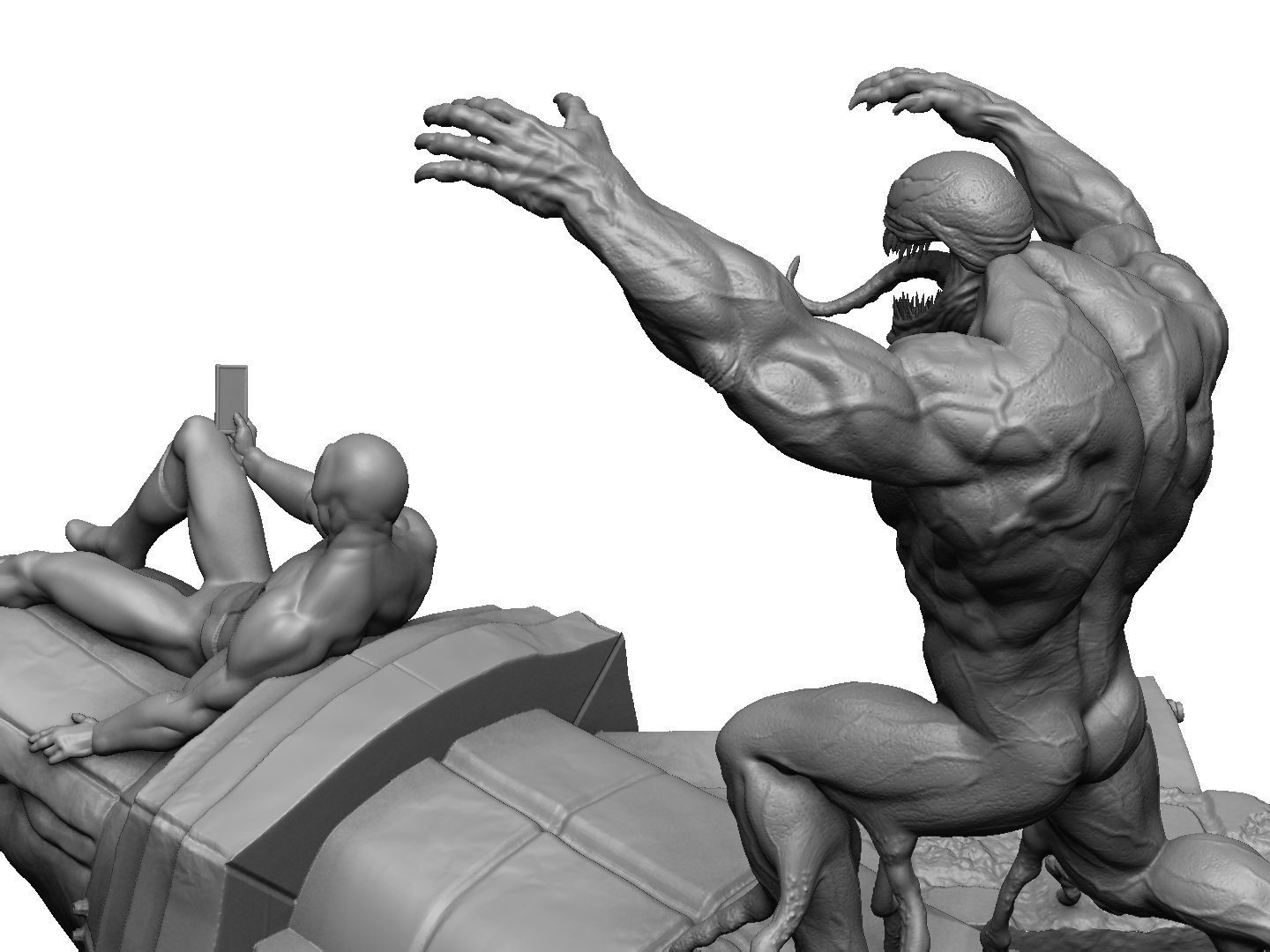 SPIDER MAN and VENOM DIORAMA 3D PRINTABLE STL 3D print model_3