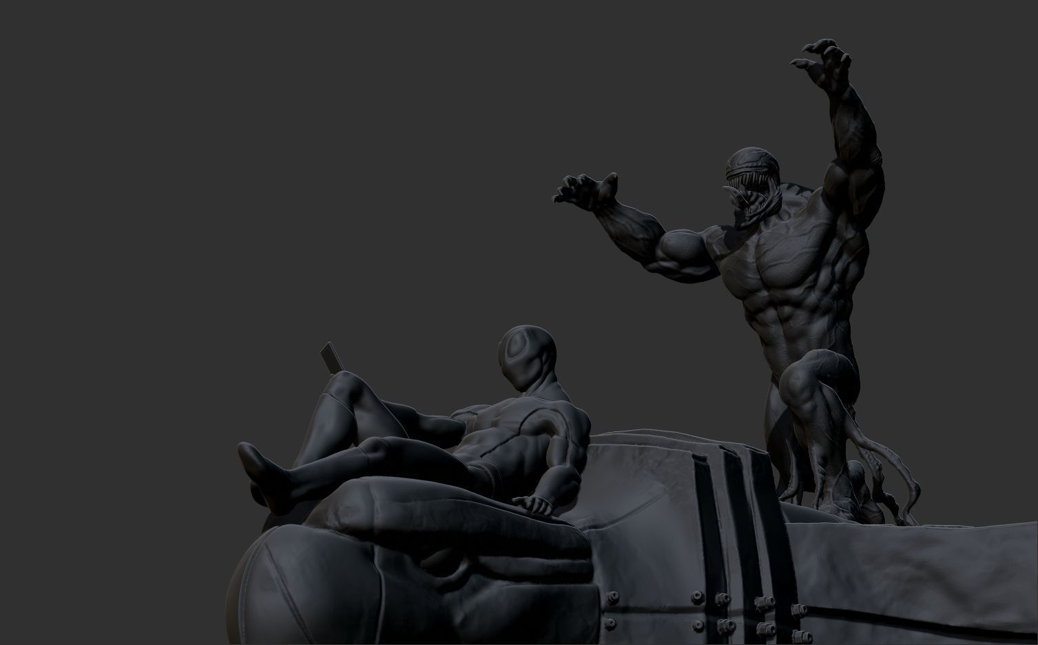 SPIDER MAN and VENOM DIORAMA 3D PRINTABLE STL 3D print model_21