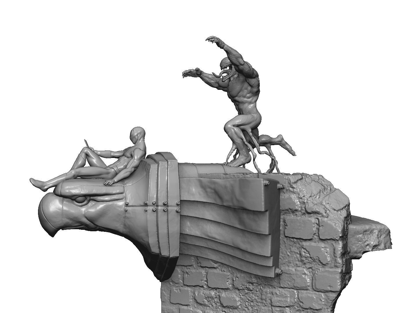 SPIDER MAN and VENOM DIORAMA 3D PRINTABLE STL 3D print model_6