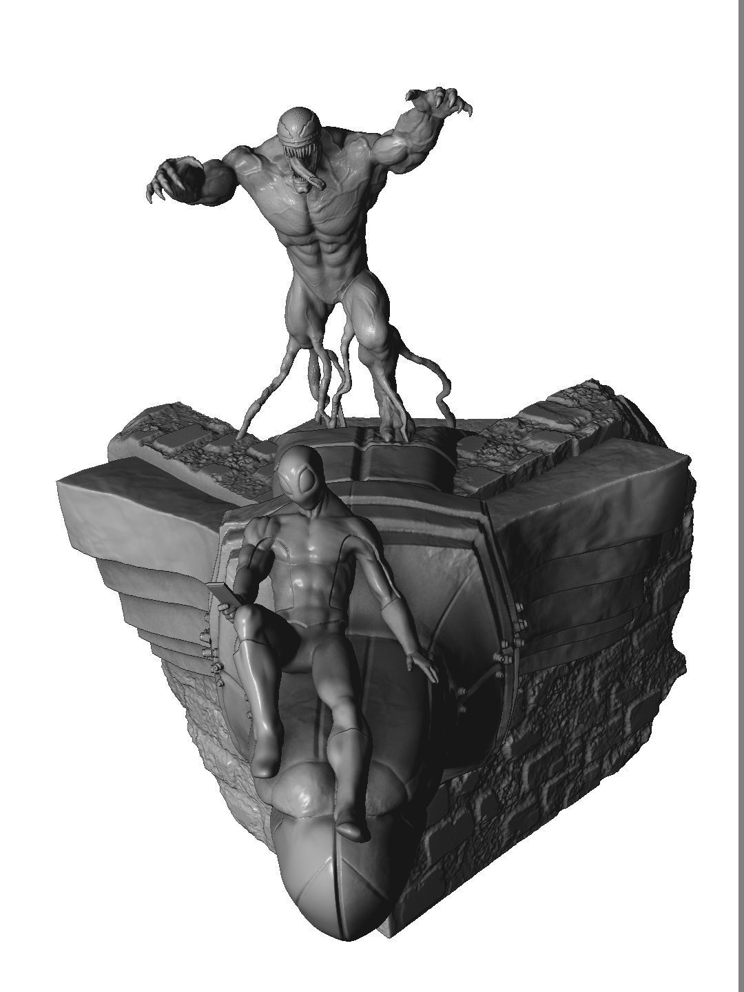 SPIDER MAN and VENOM DIORAMA 3D PRINTABLE STL 3D print model_25