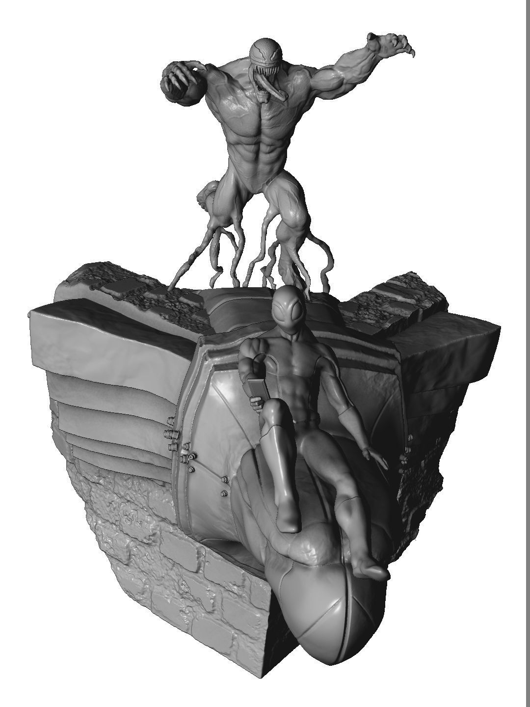 SPIDER MAN and VENOM DIORAMA 3D PRINTABLE STL 3D print model_19