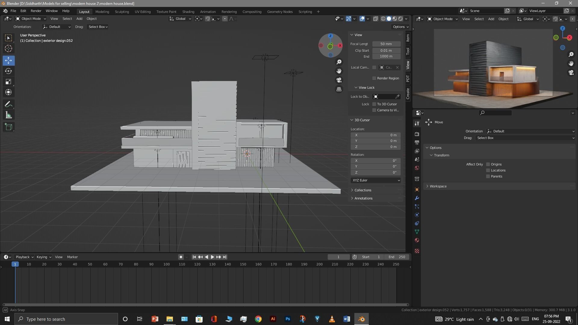 Exterior design Low-poly 3D model_33