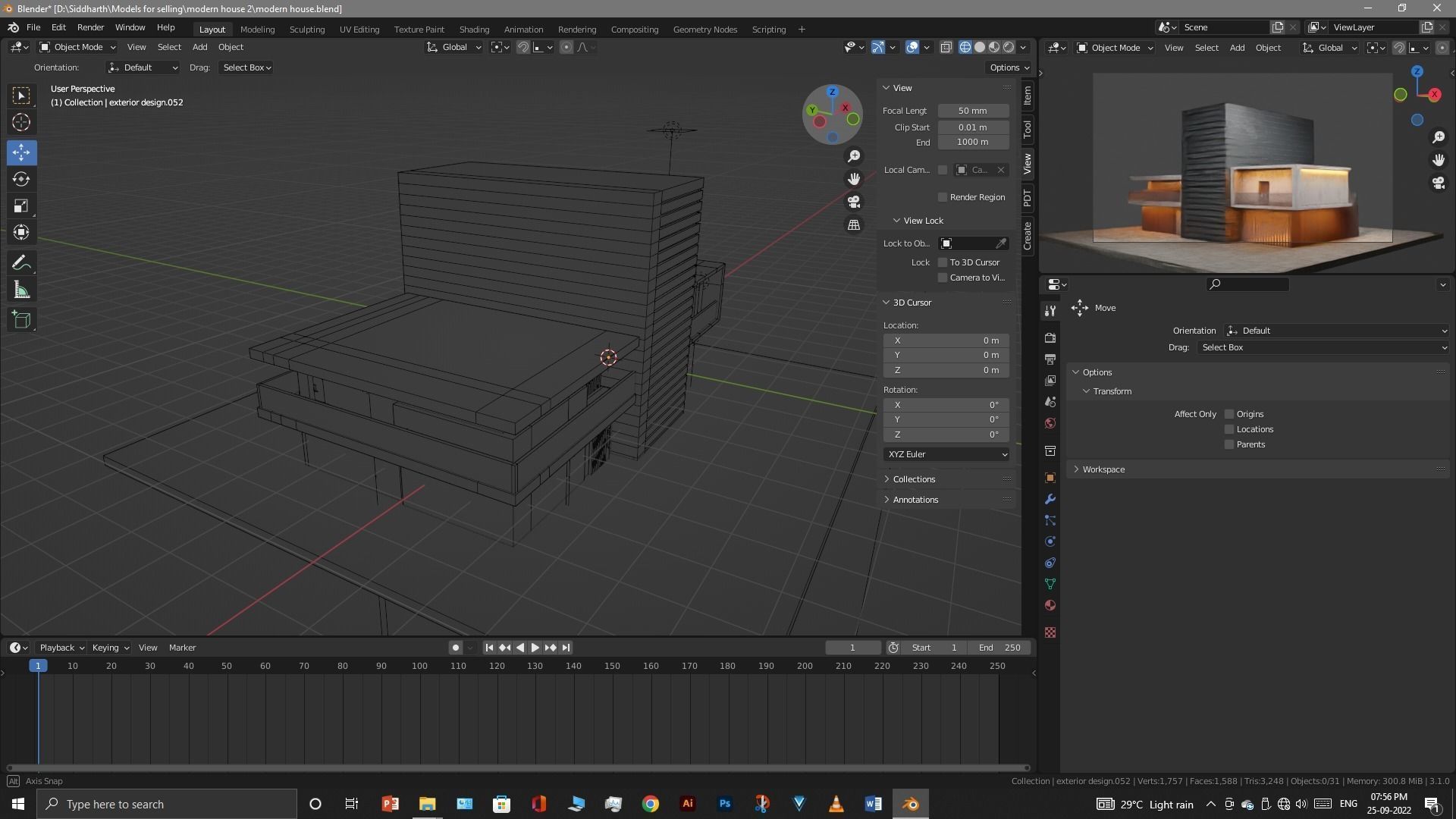 Exterior design Low-poly 3D model_49