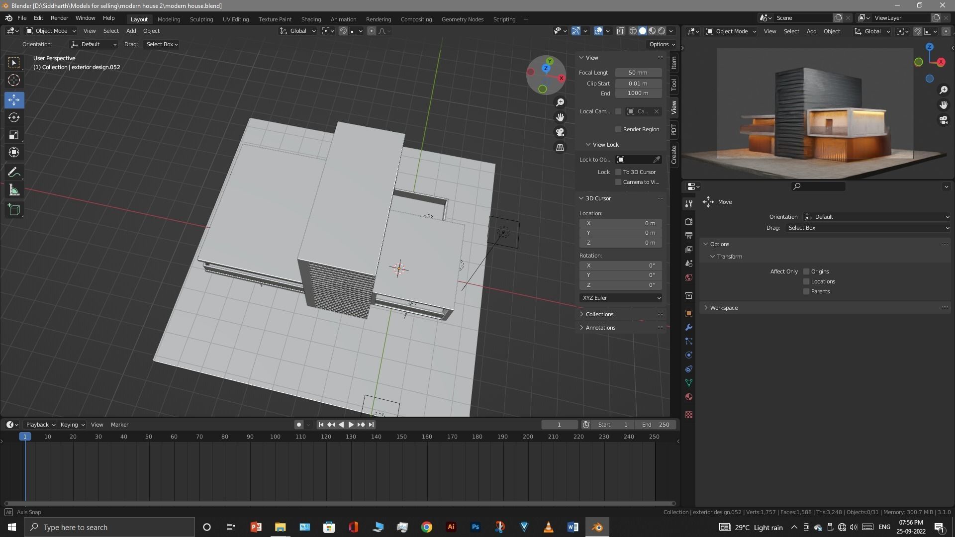 Exterior design Low-poly 3D model_28