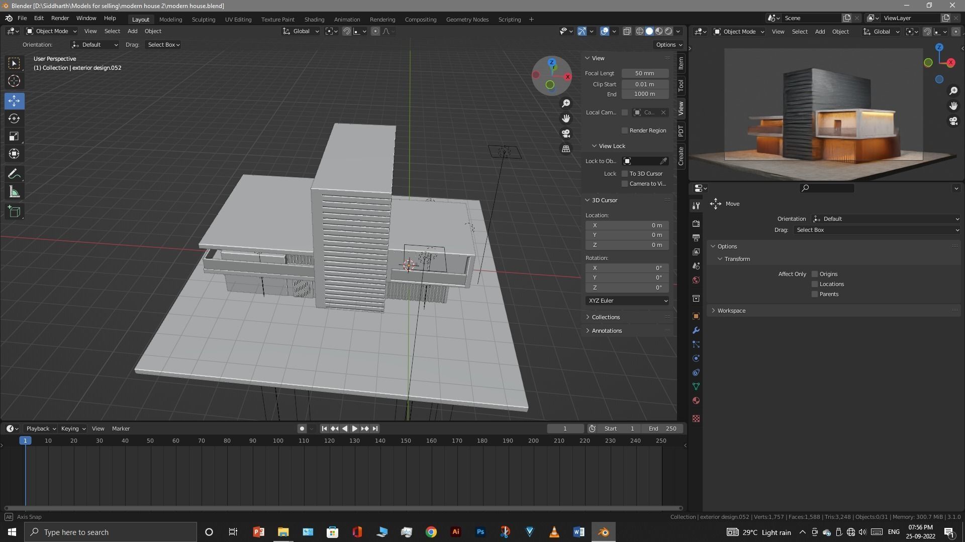 Exterior design Low-poly 3D model_27