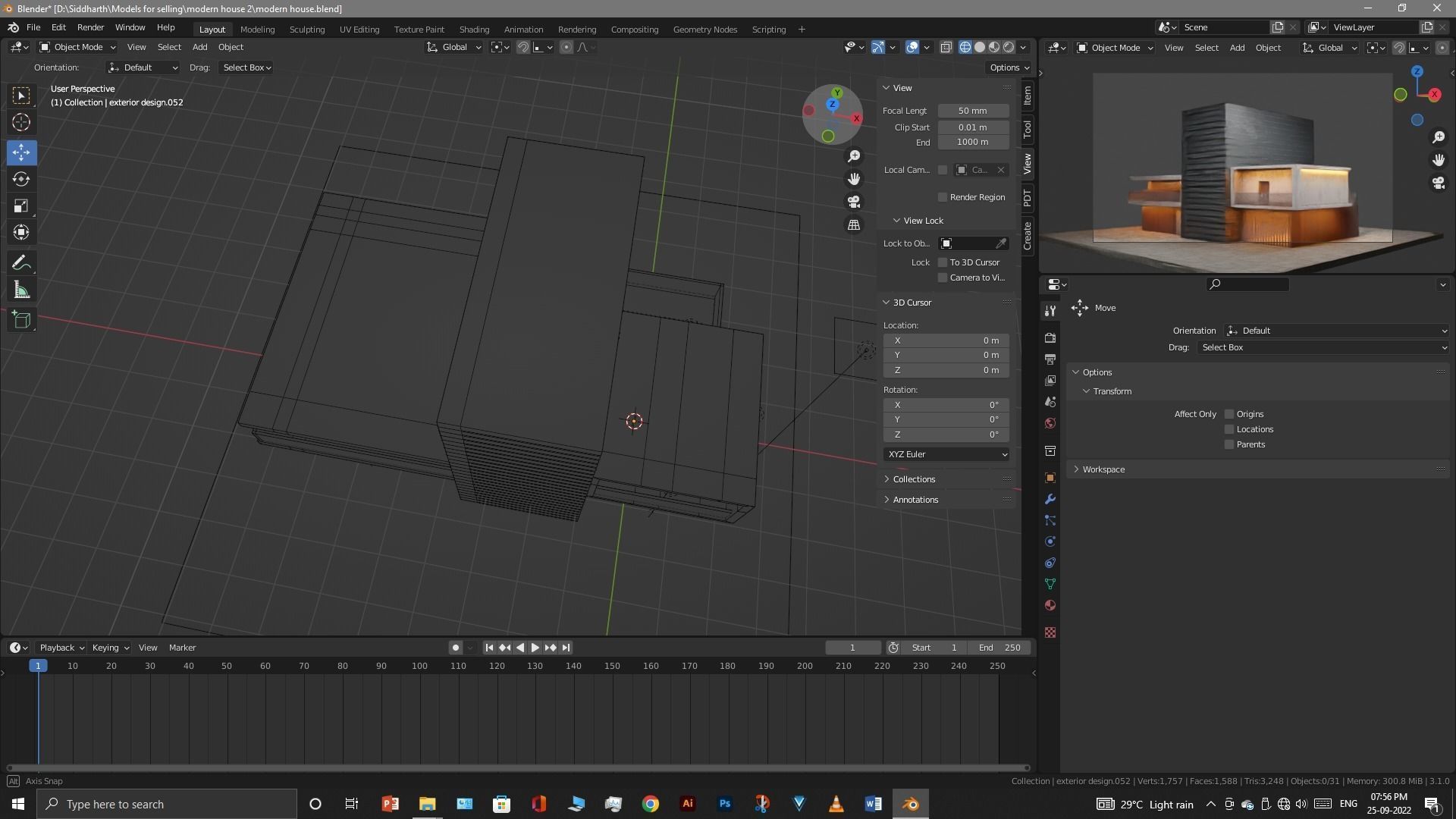 Exterior design Low-poly 3D model_55