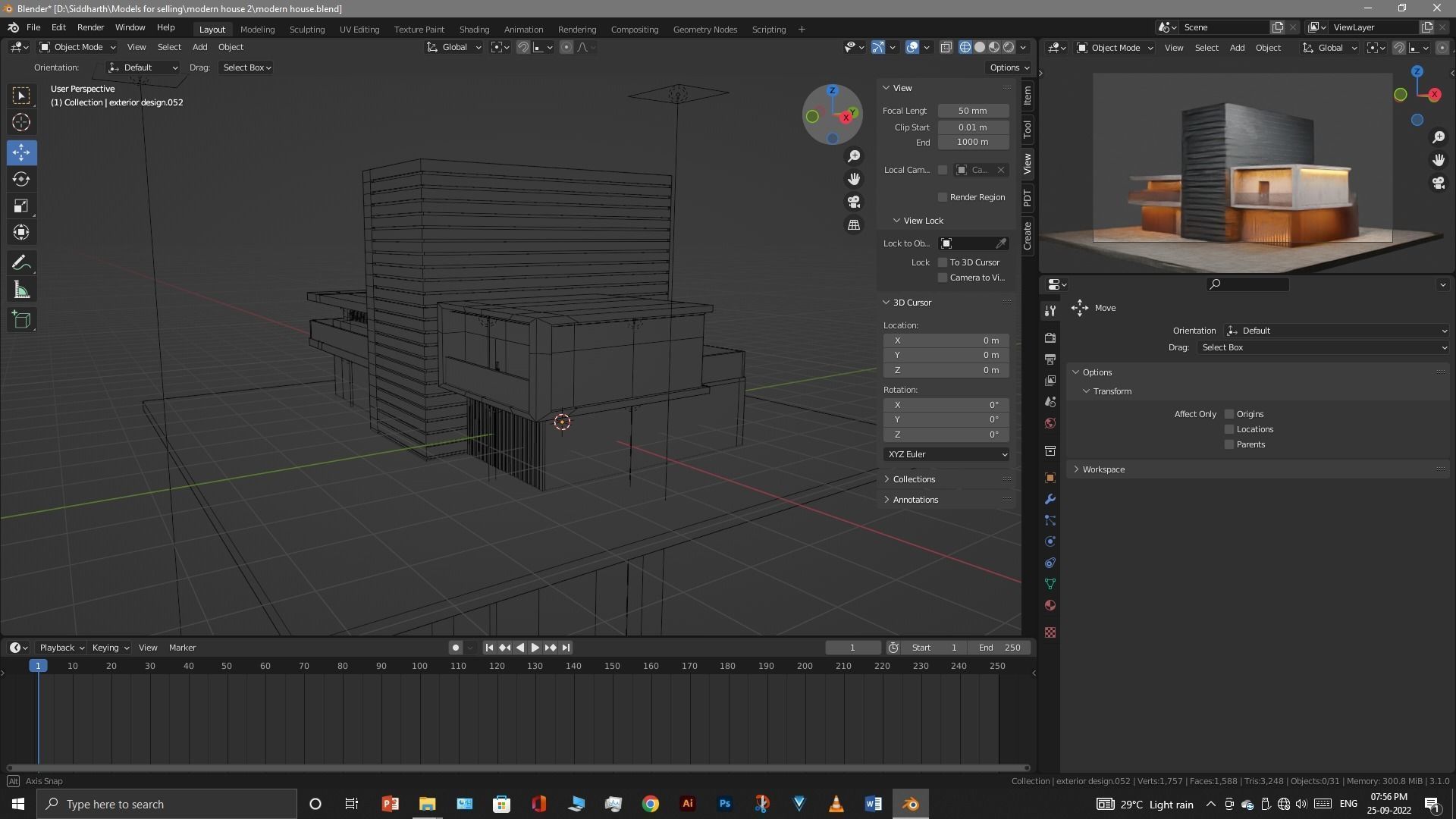 Exterior design Low-poly 3D model_42