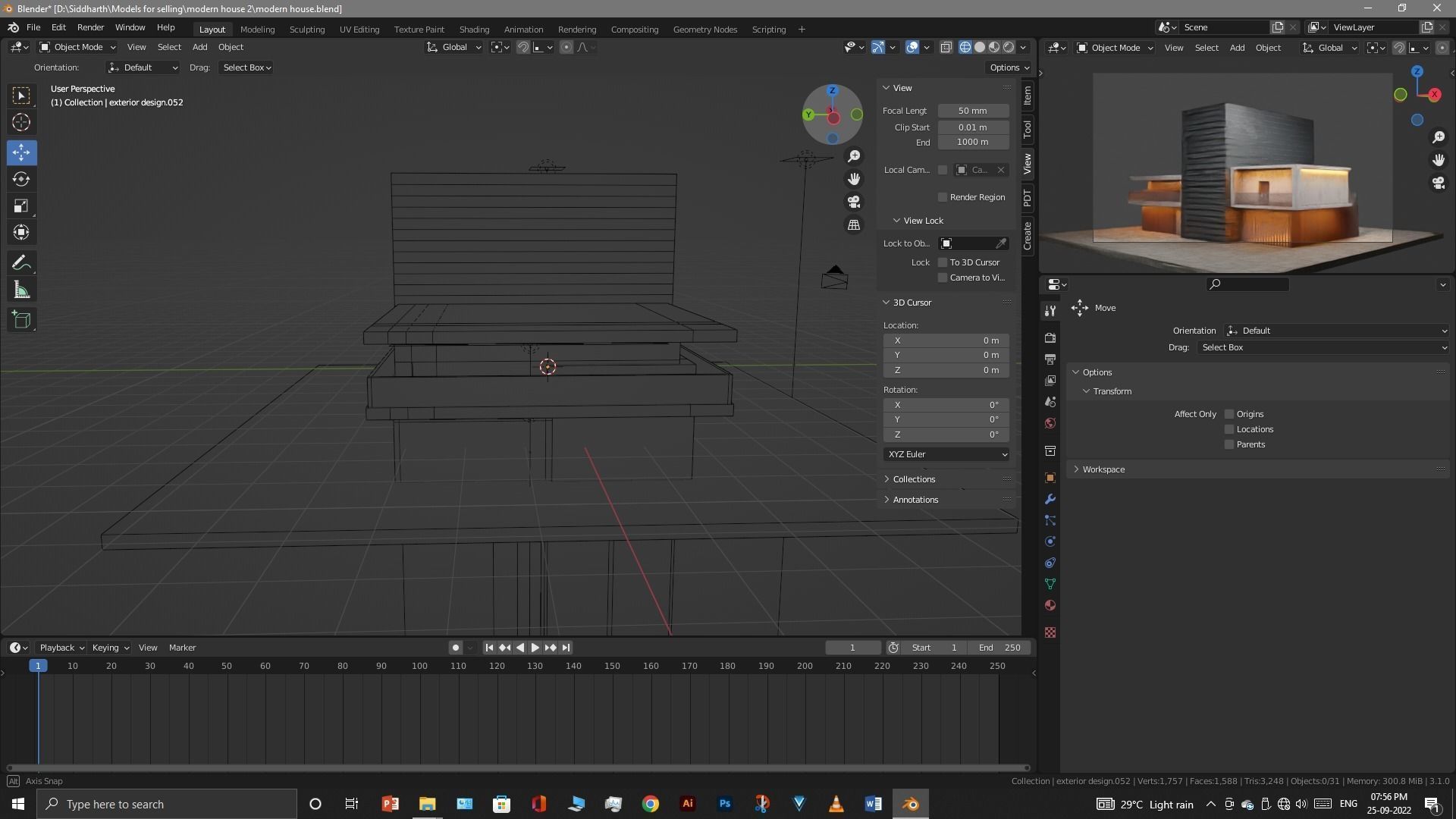 Exterior design Low-poly 3D model_46