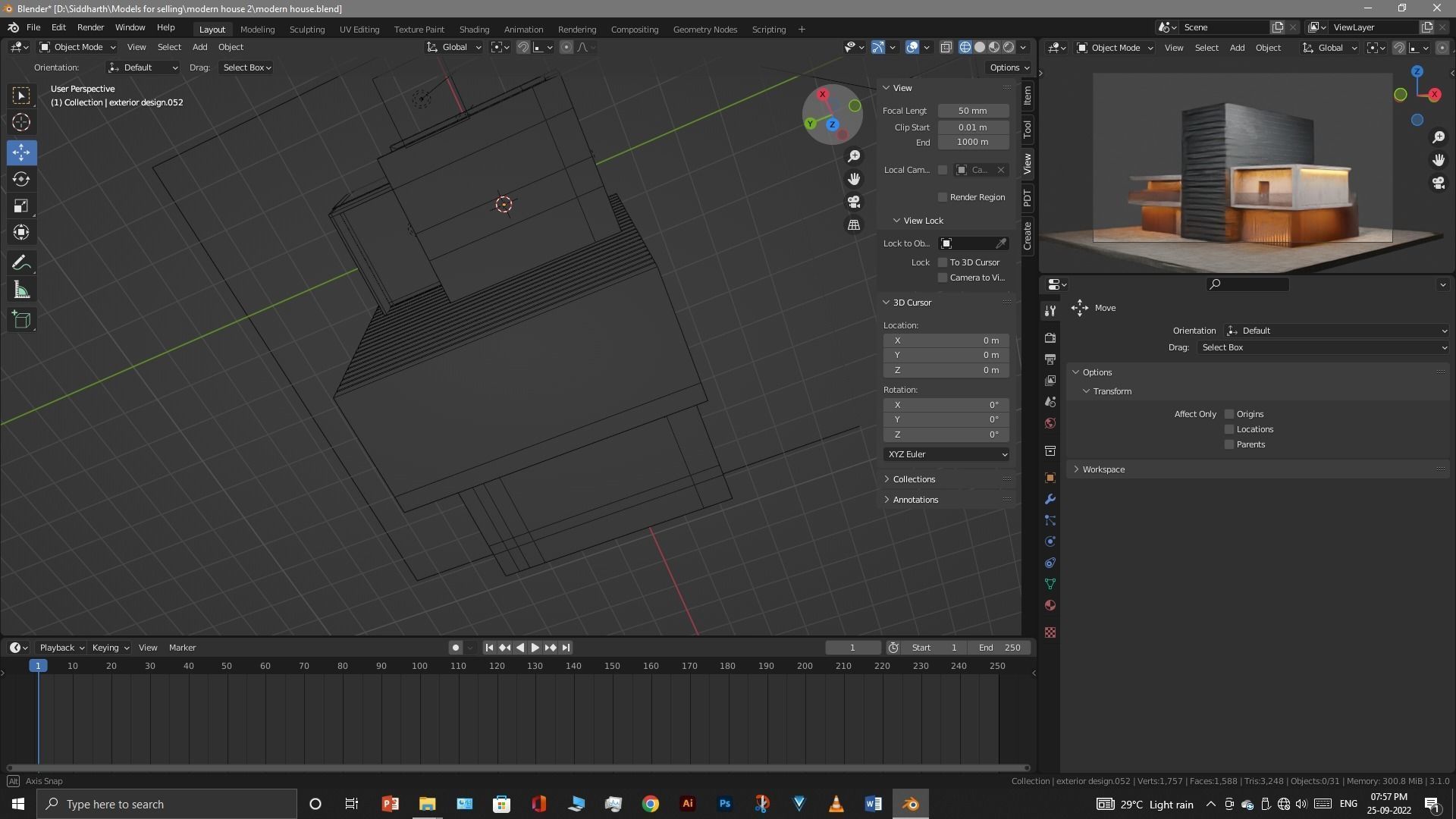 Exterior design Low-poly 3D model_61