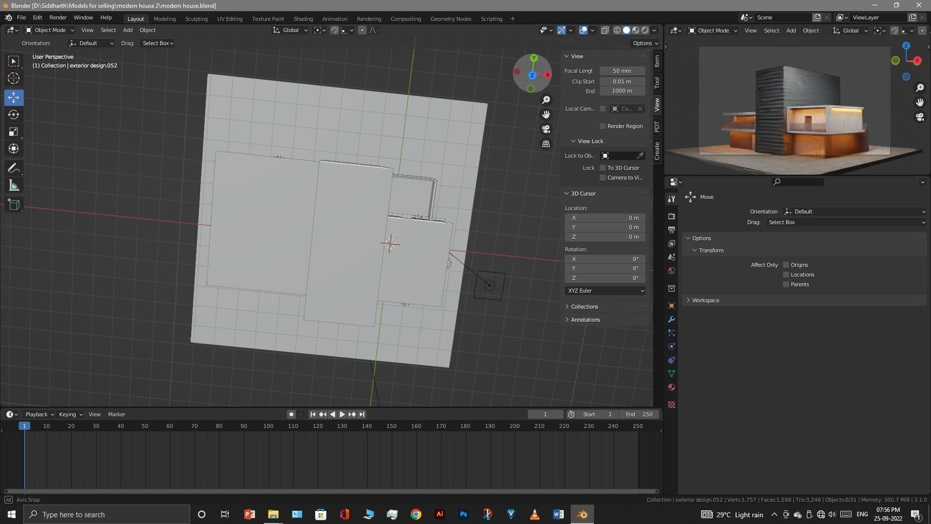 Exterior design Low-poly 3D model_26