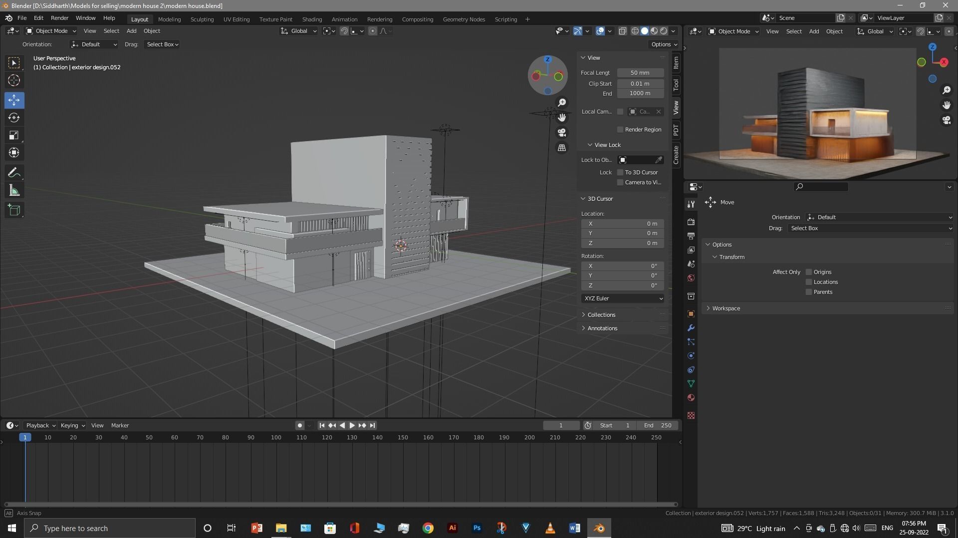 Exterior design Low-poly 3D model_38
