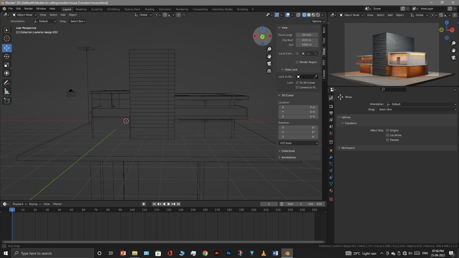 Exterior design Low-poly 3D model_54