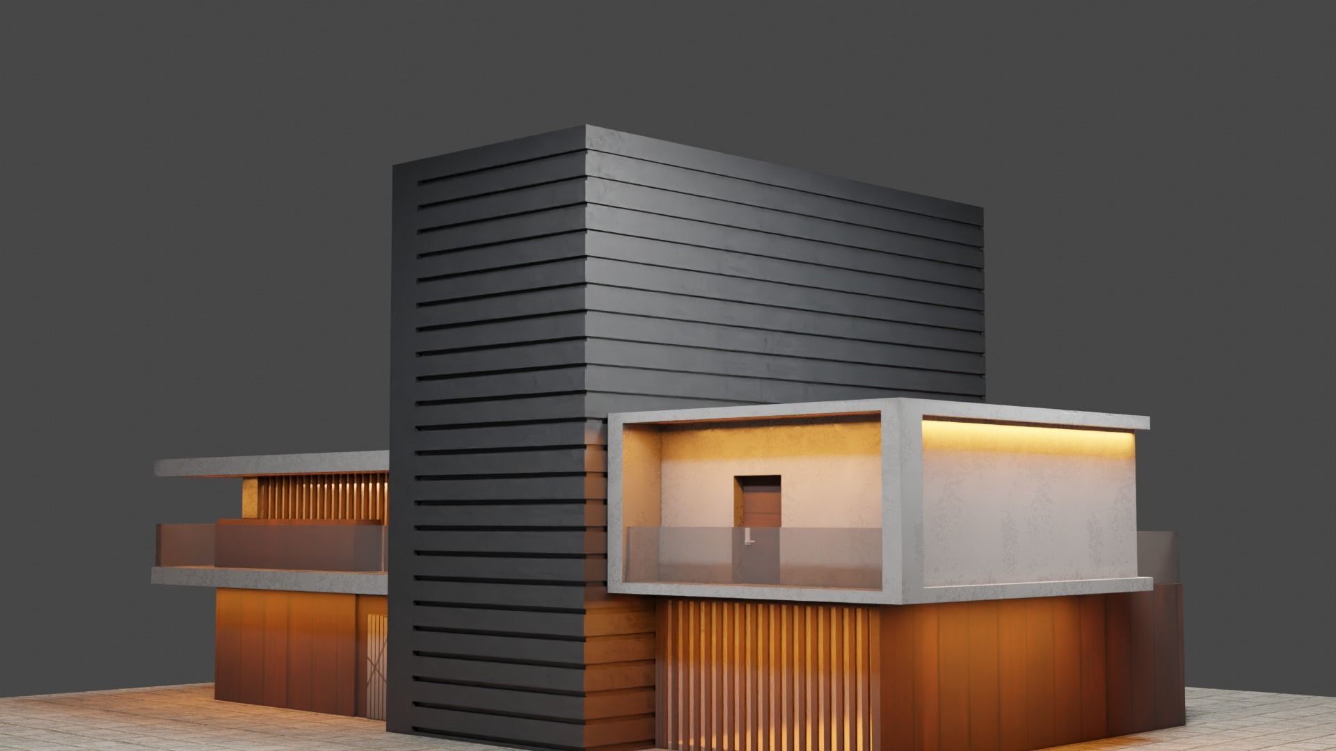 Exterior design Low-poly 3D model_1