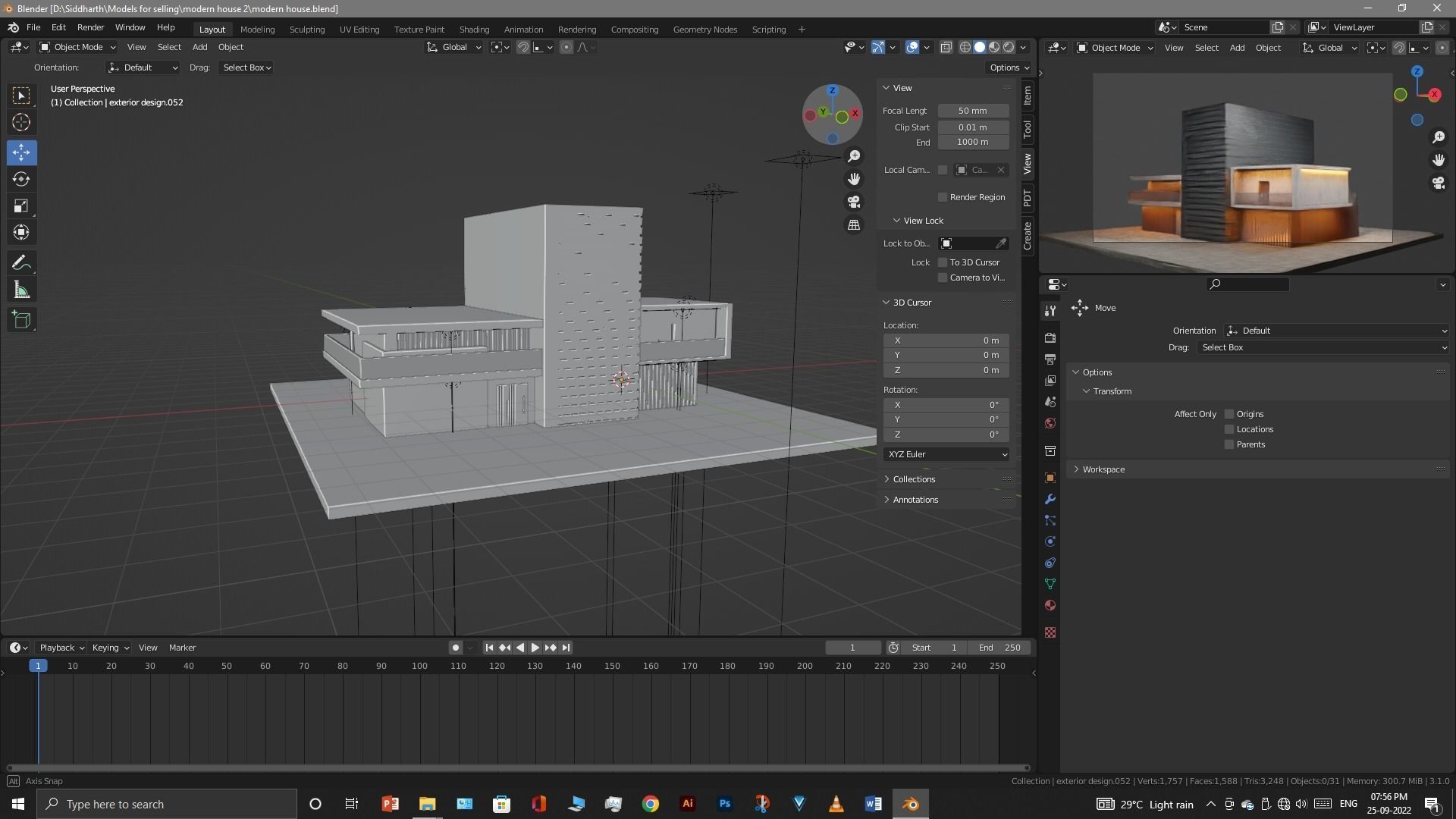 Exterior design Low-poly 3D model_35