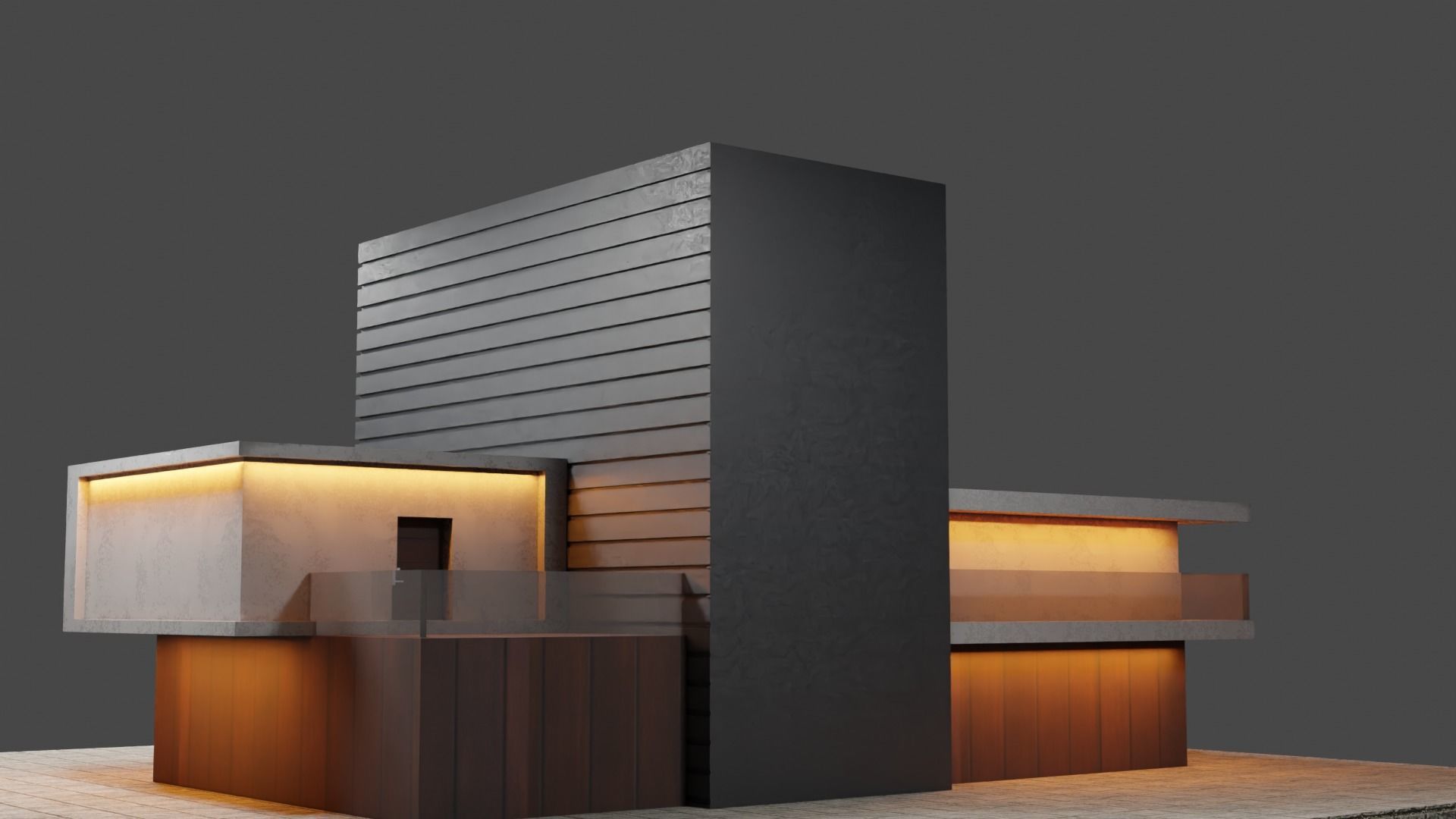 Exterior design Low-poly 3D model_3