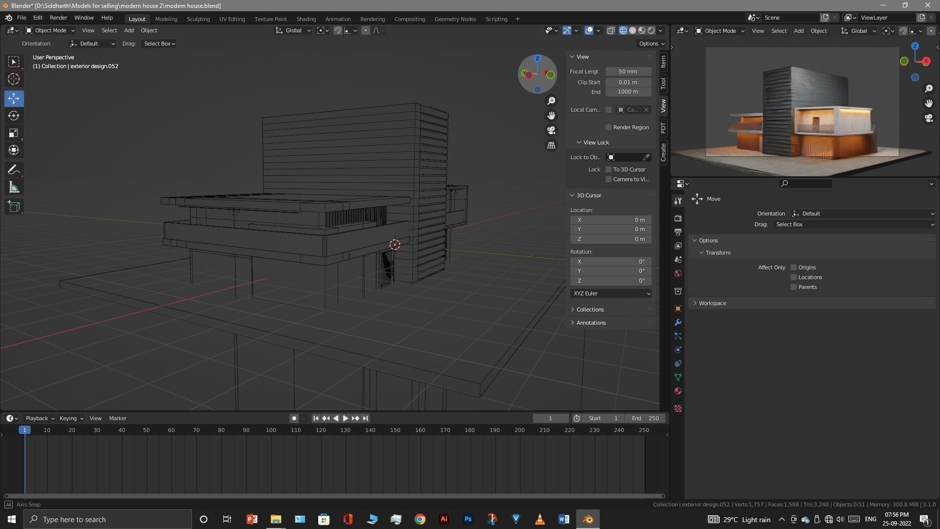Exterior design Low-poly 3D model_39