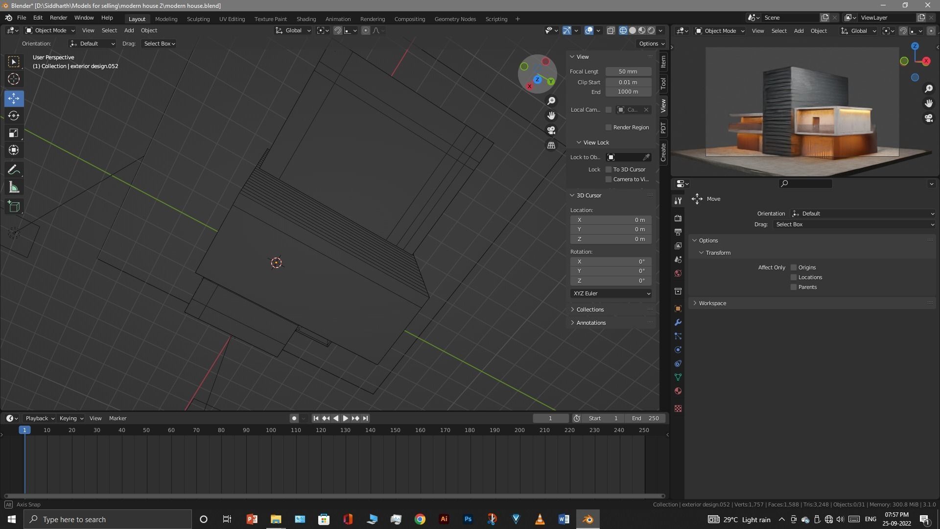 Exterior design Low-poly 3D model_53
