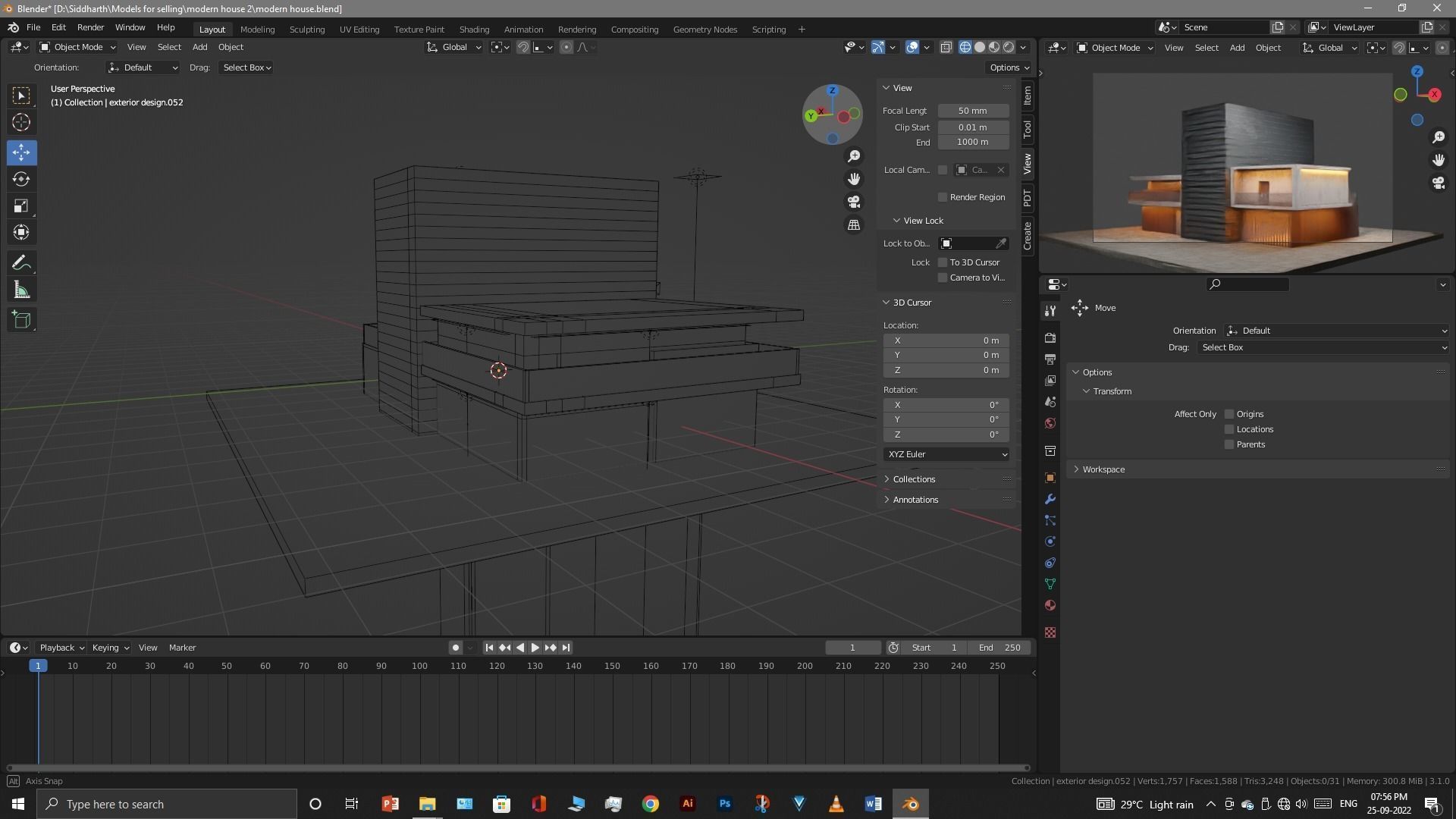 Exterior design Low-poly 3D model_59