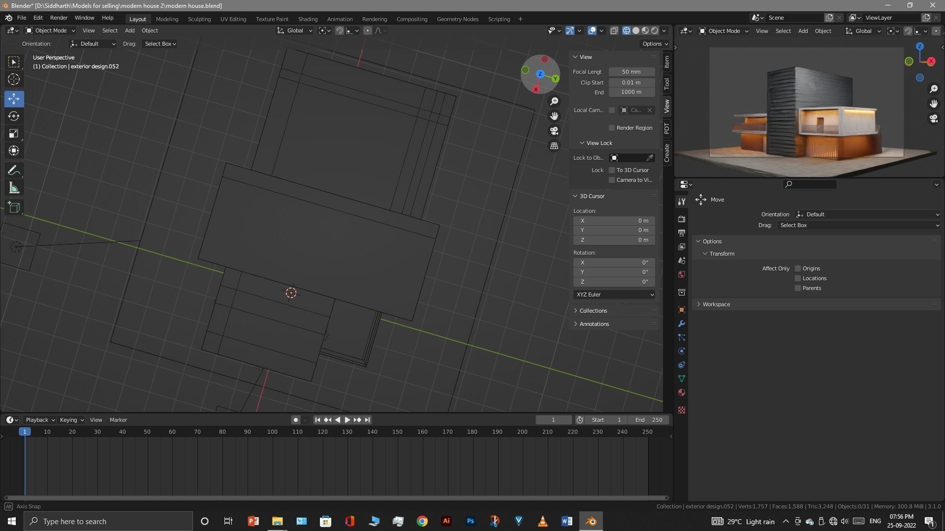 Exterior design Low-poly 3D model_52