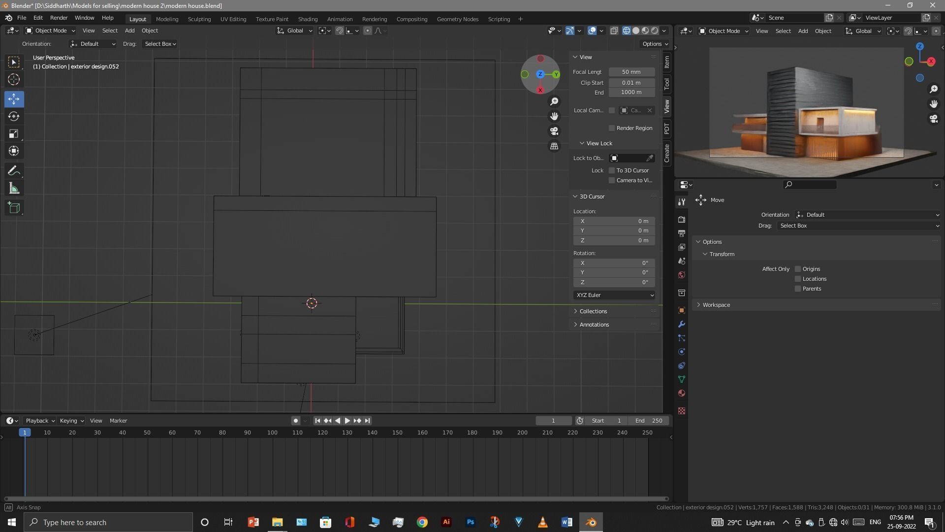 Exterior design Low-poly 3D model_48