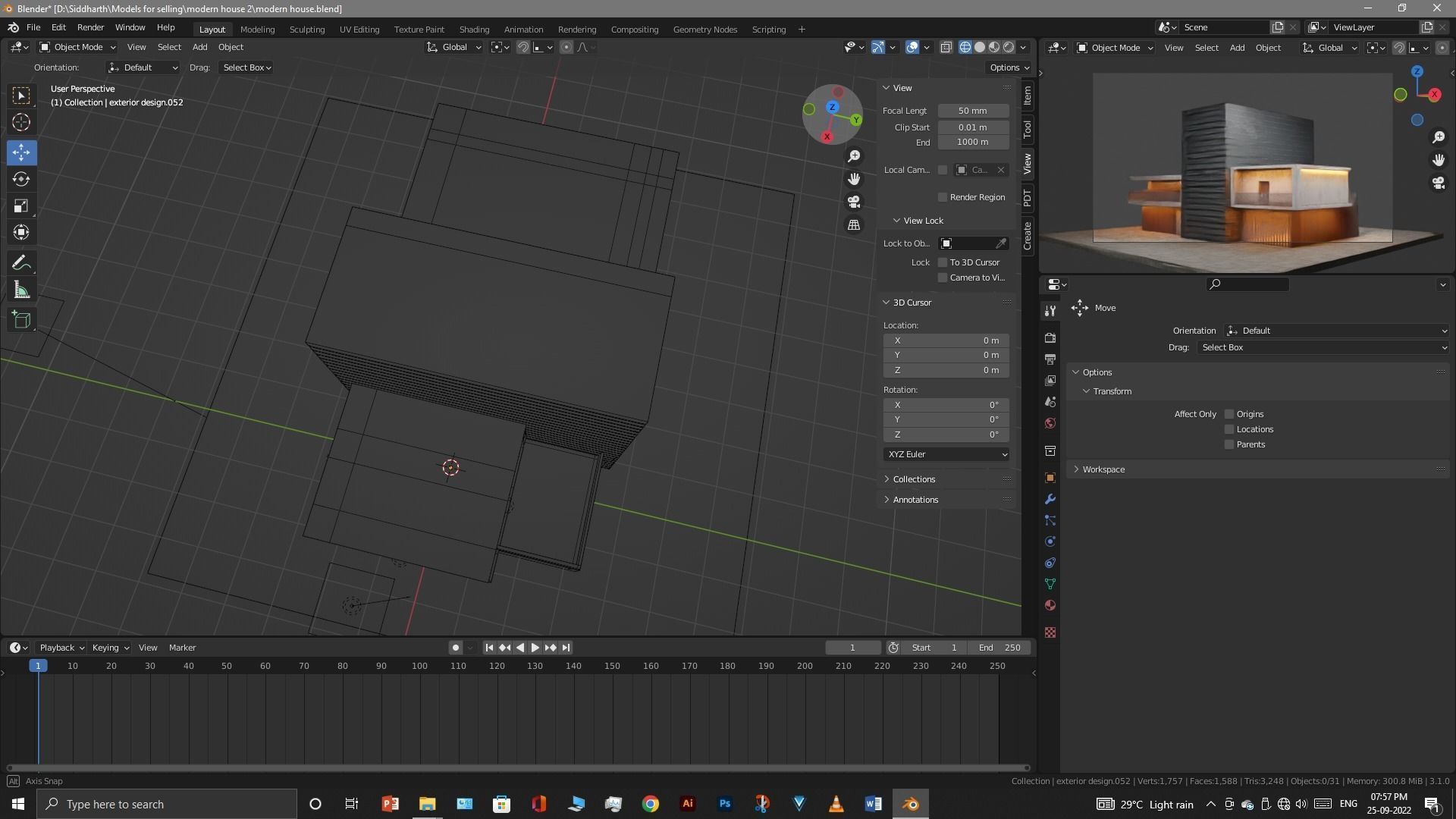 Exterior design Low-poly 3D model_57