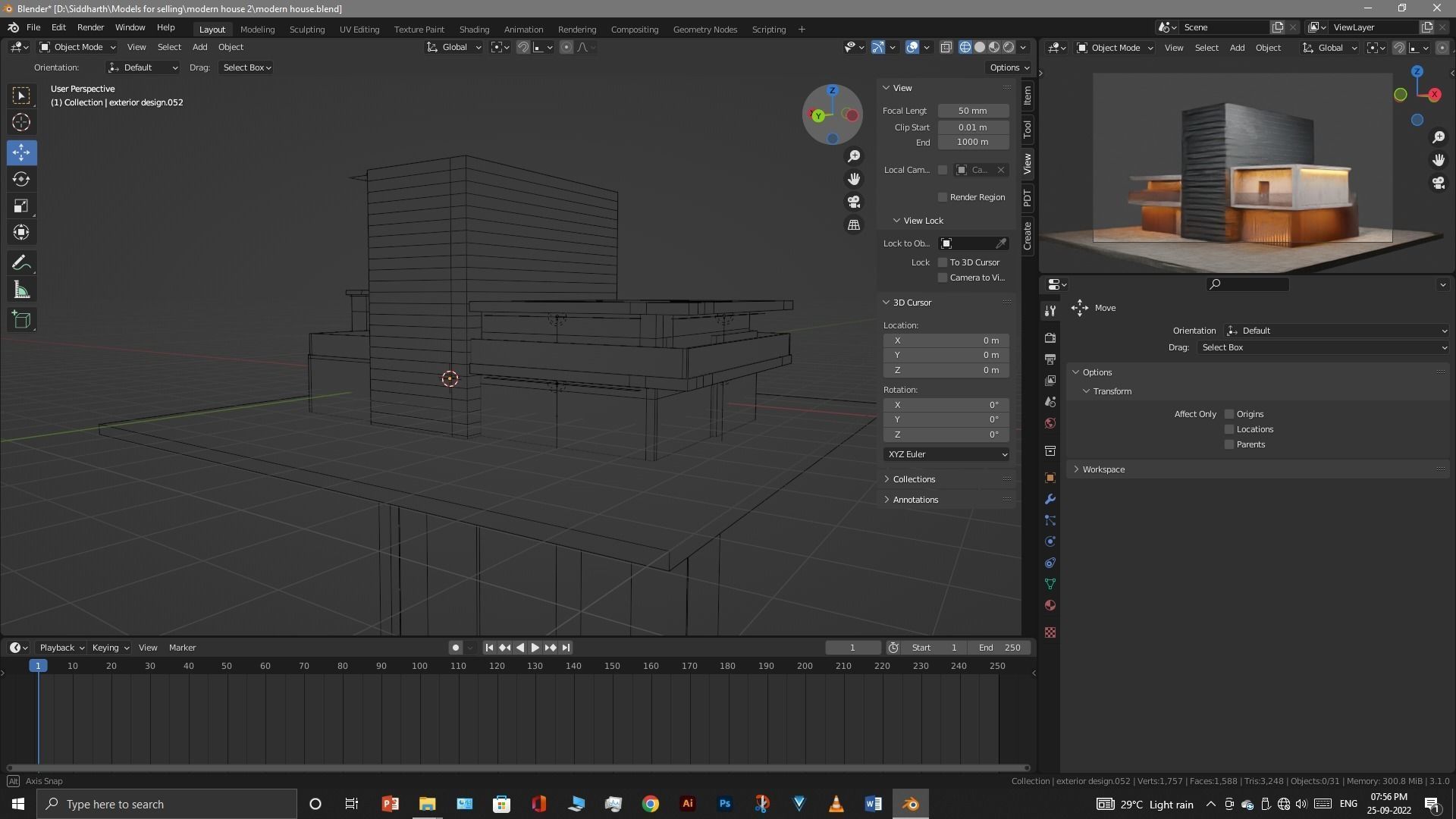 Exterior design Low-poly 3D model_60