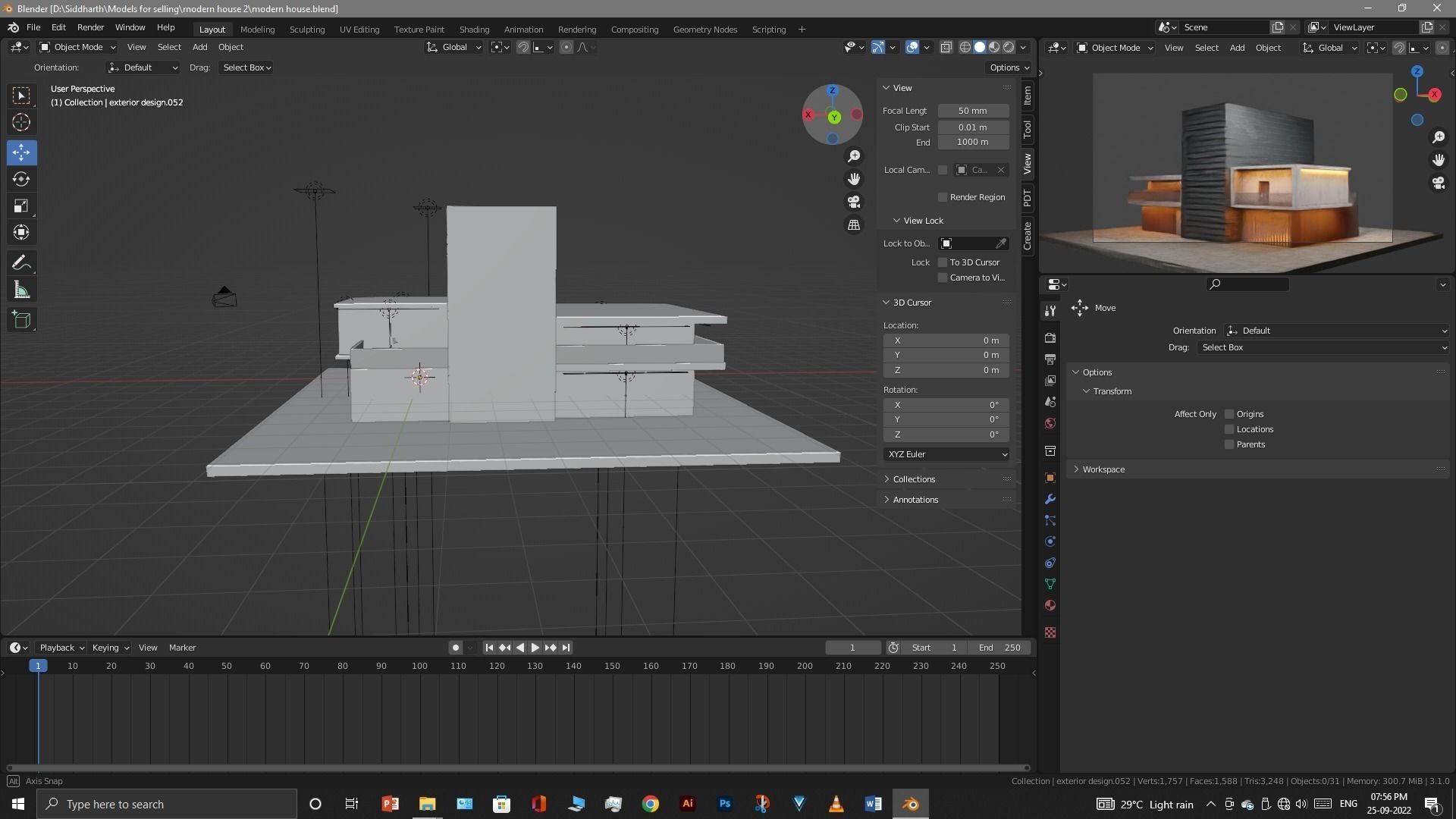 Exterior design Low-poly 3D model_18