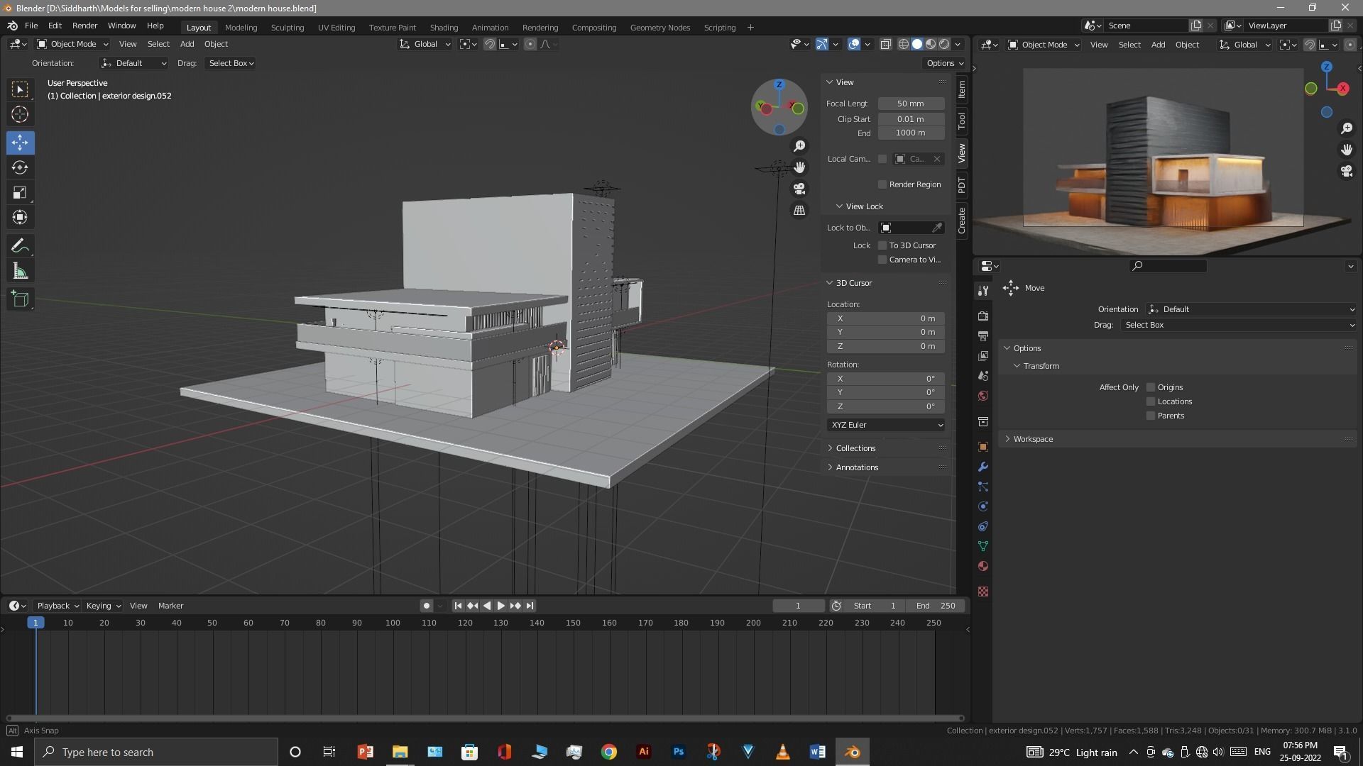 Exterior design Low-poly 3D model_25