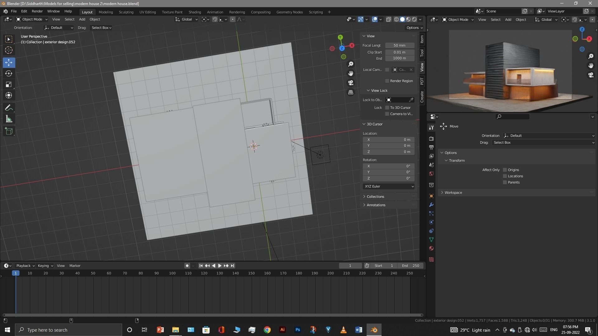 Exterior design Low-poly 3D model_16