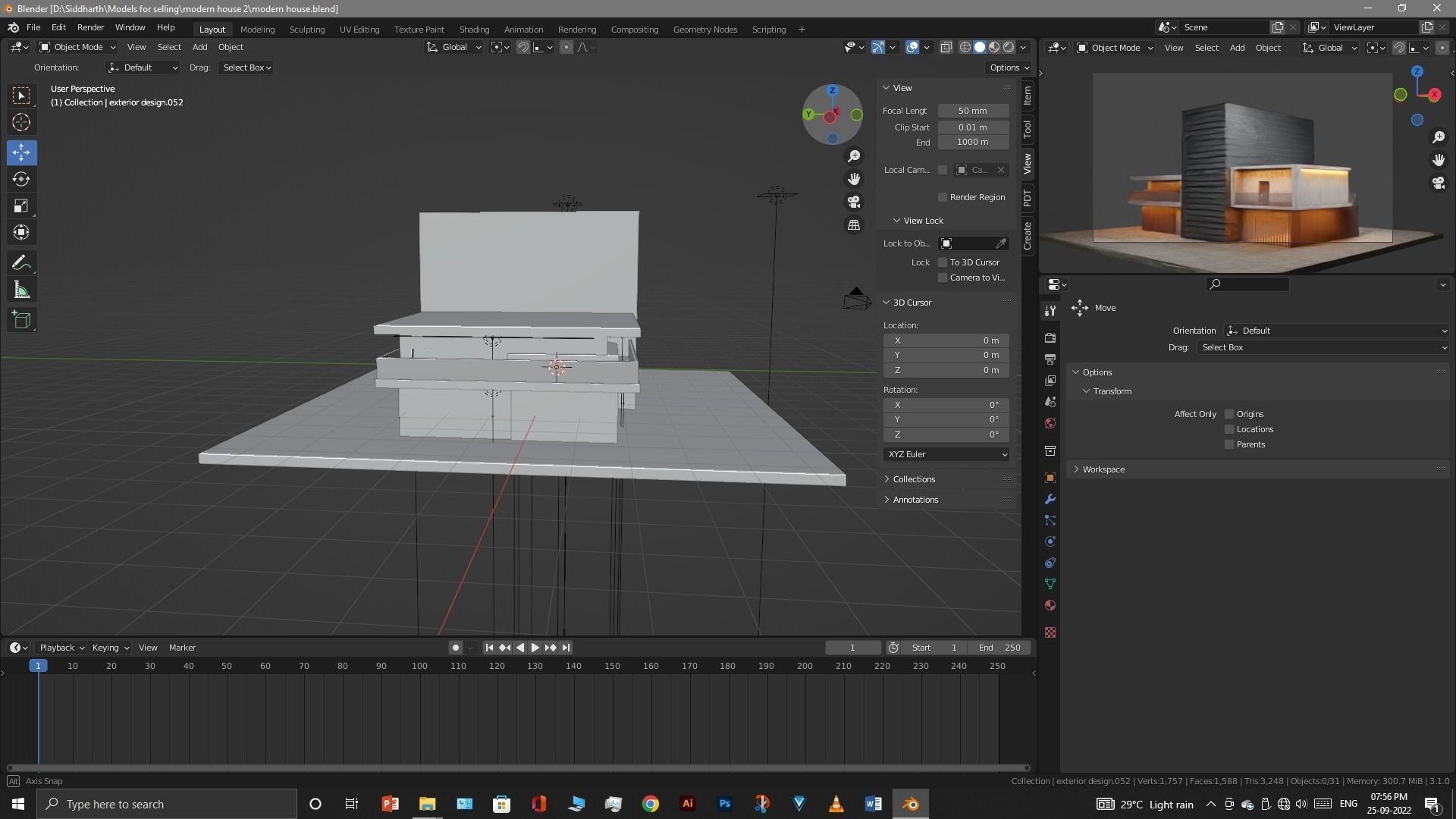 Exterior design Low-poly 3D model_22