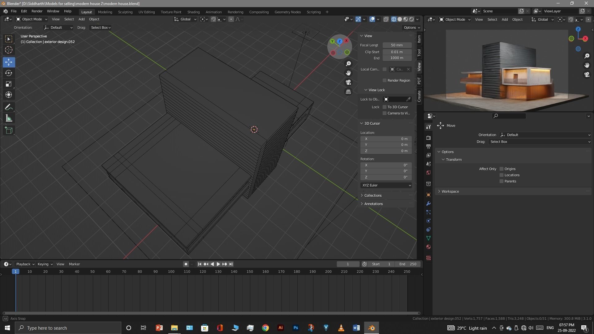 Exterior design Low-poly 3D model_62