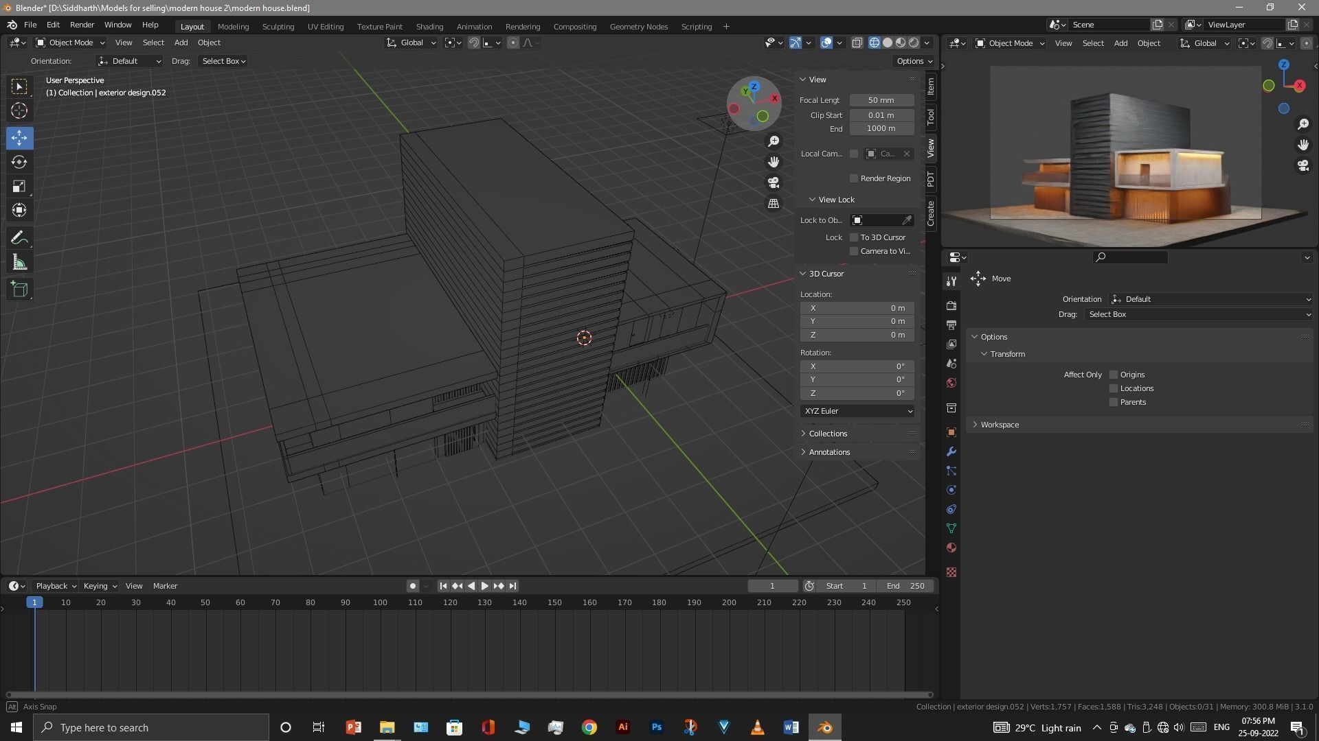 Exterior design Low-poly 3D model_58