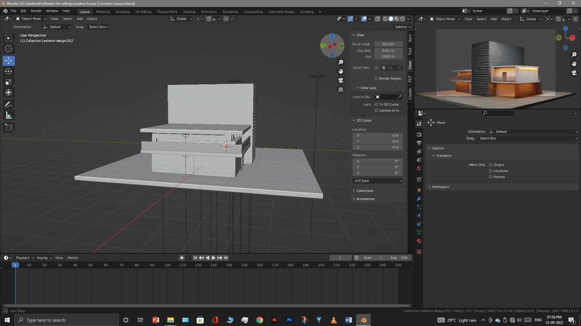 Exterior design Low-poly 3D model_37