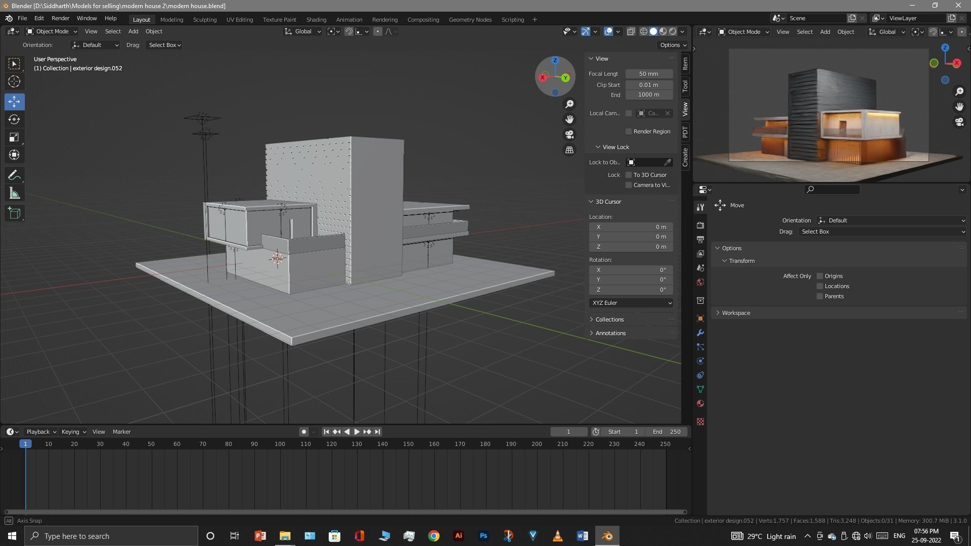 Exterior design Low-poly 3D model_21