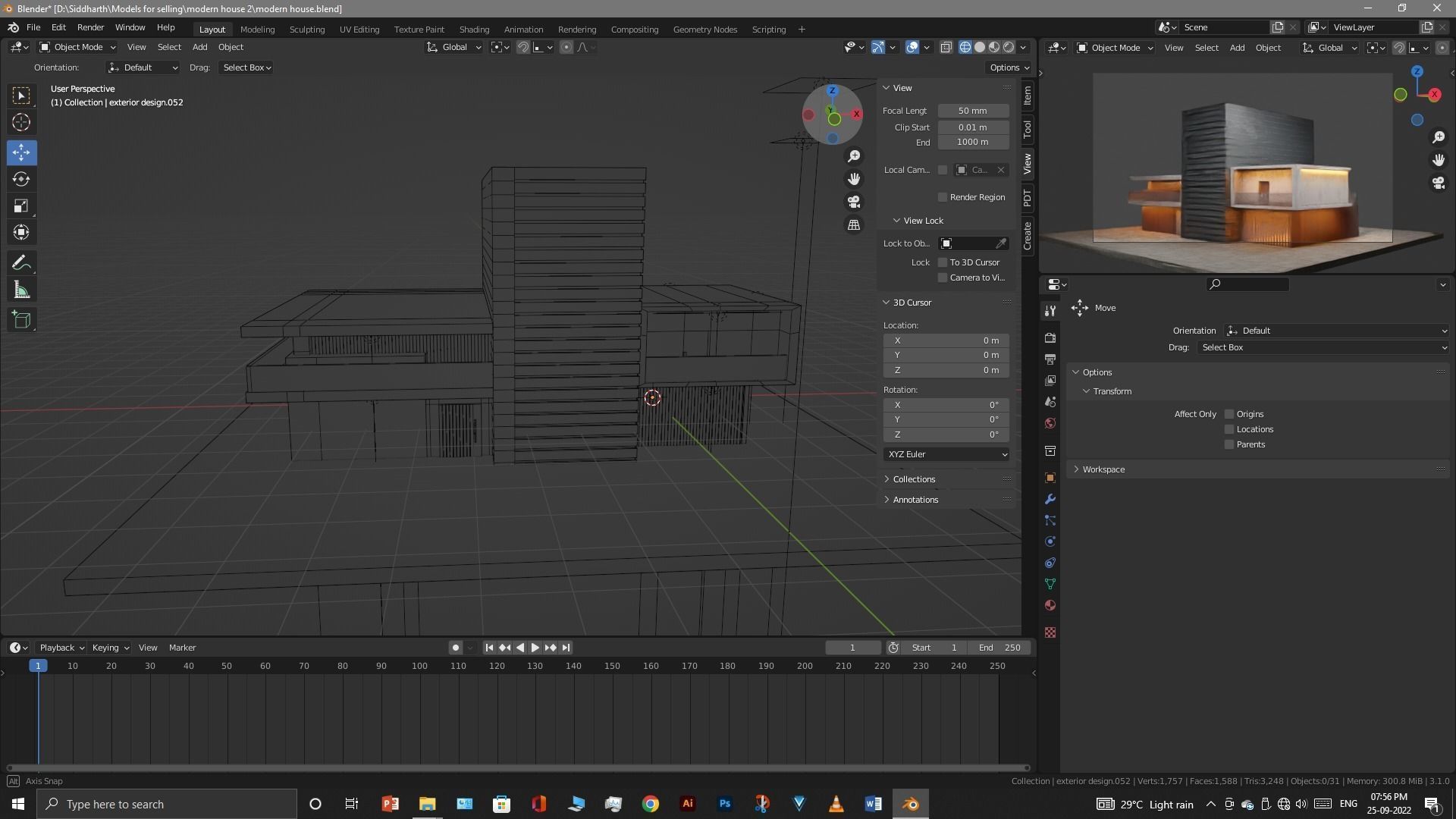 Exterior design Low-poly 3D model_40