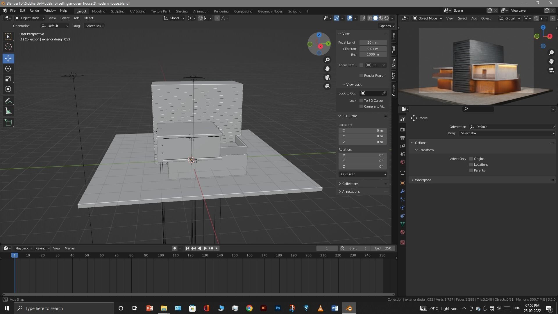 Exterior design Low-poly 3D model_19