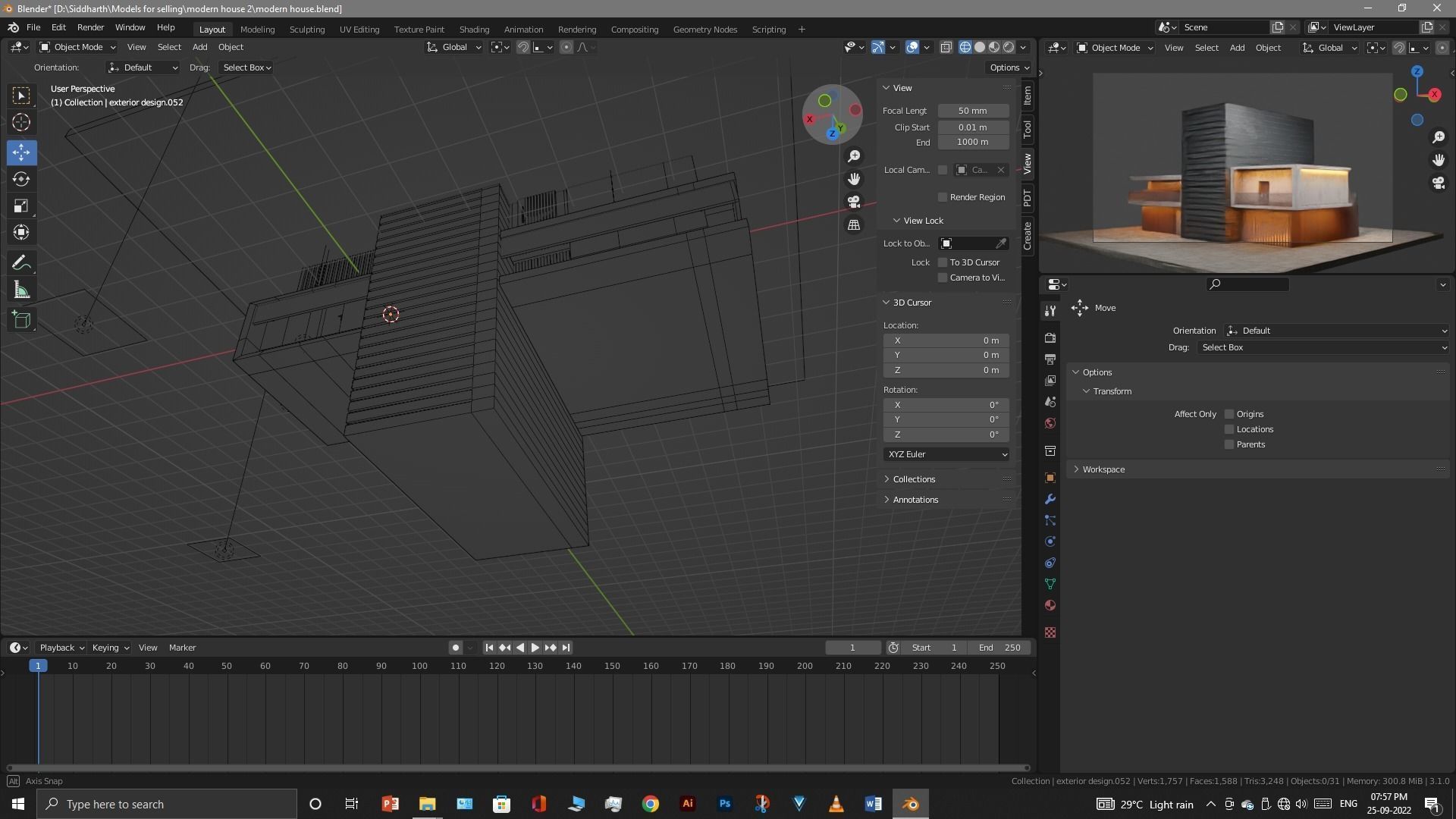 Exterior design Low-poly 3D model_63