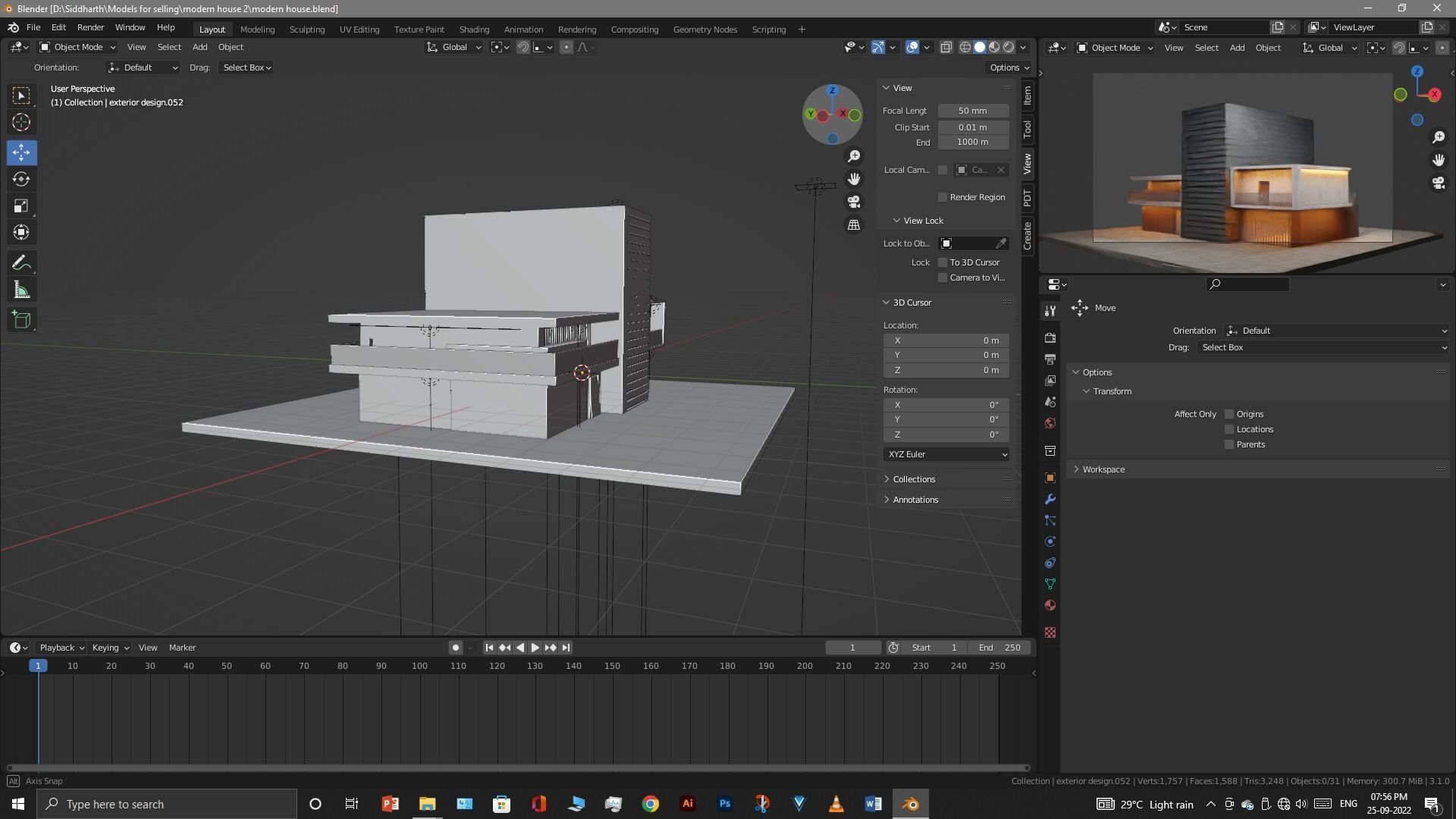 Exterior design Low-poly 3D model_44