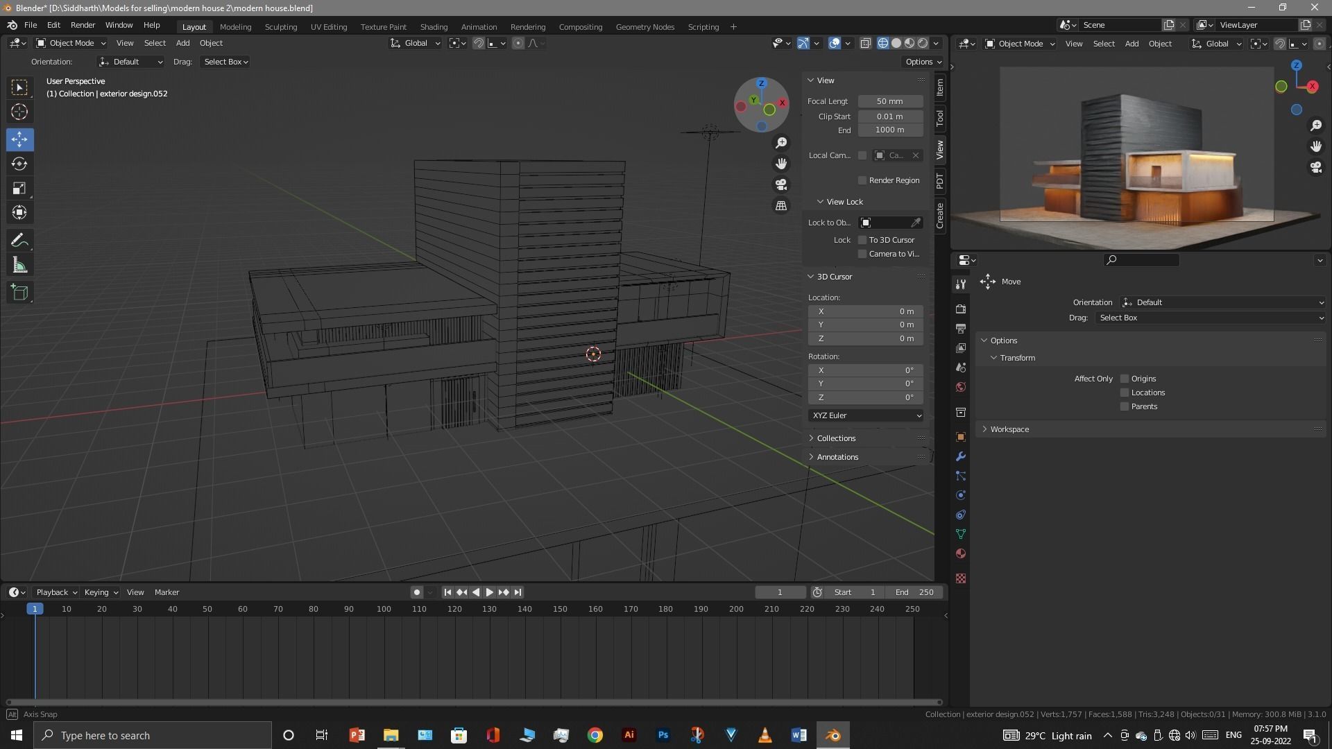 Exterior design Low-poly 3D model_64