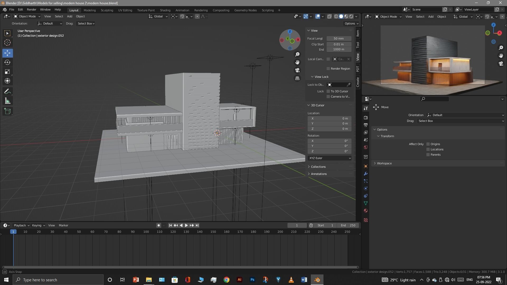 Exterior design Low-poly 3D model_29