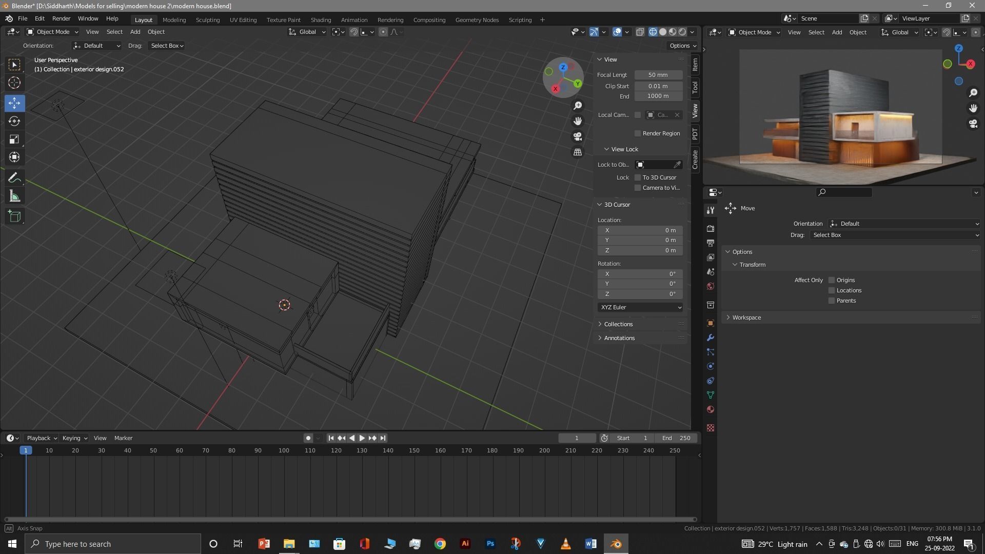 Exterior design Low-poly 3D model_47